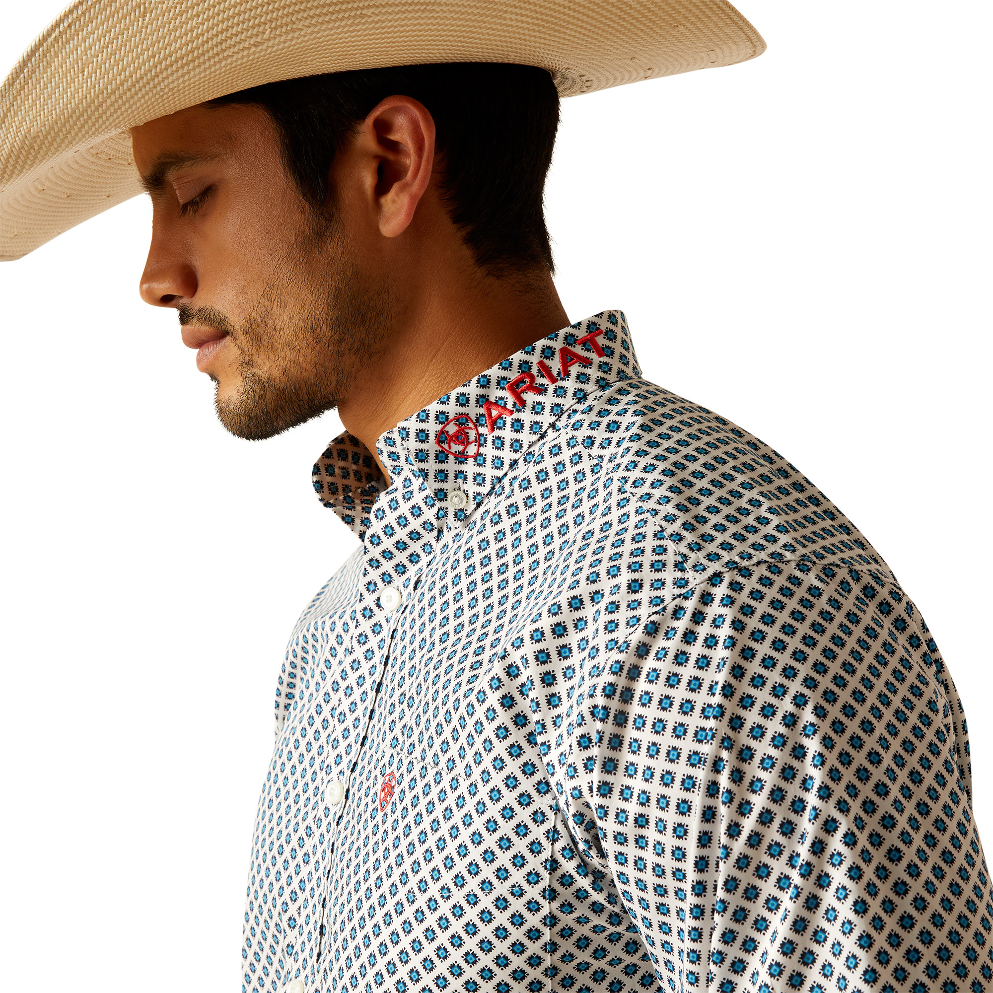 Ariat Men's Team Lochlan White Fitted Button Down Shirt 10048421 - Picture 10 of 35