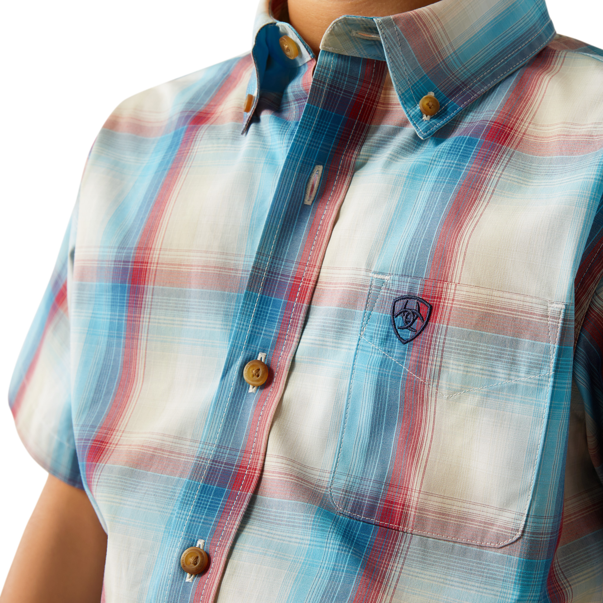 Ariat Youth Boy's Pro Series Sunny Blue Classic Fit Shirt 10058705 - Picture 8 of 24