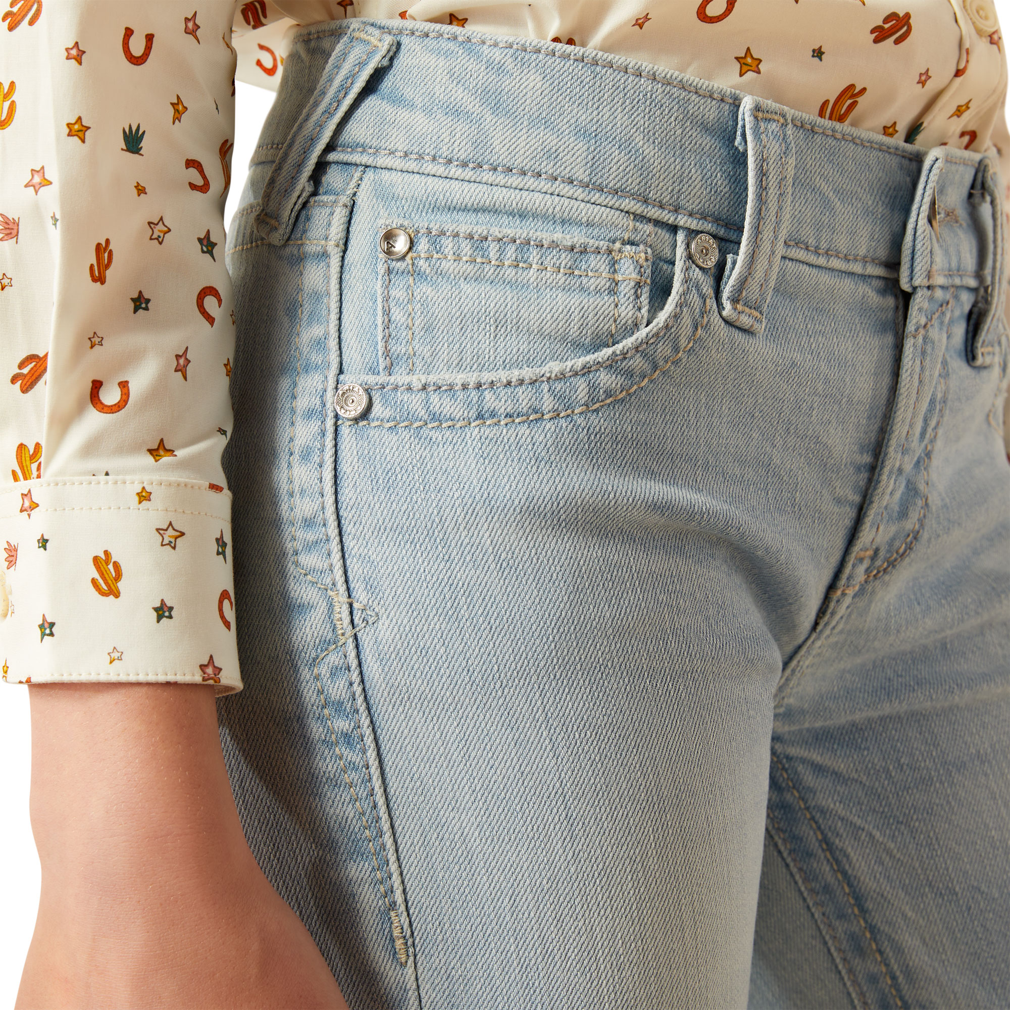 Ariat Youth Girl's Zoe Fawn Light Denim Trouser Jeans 10060982 - Picture 11 of 42