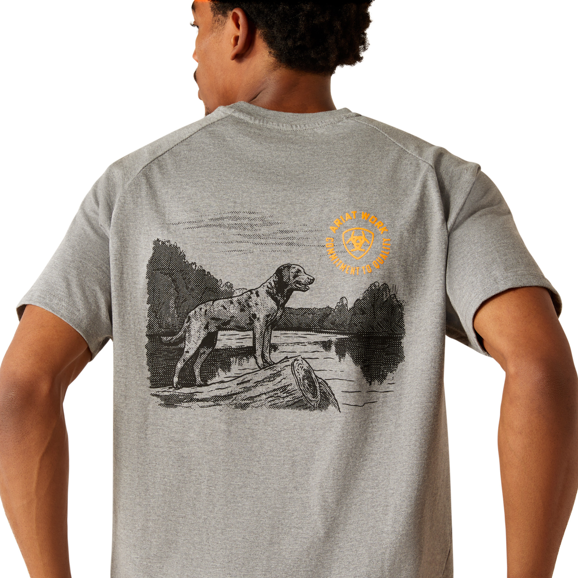 Ariat Men's Rebar Cotton Strong Buddy Heather Grey Work T-Shirt 10054510 - Picture 9 of 65