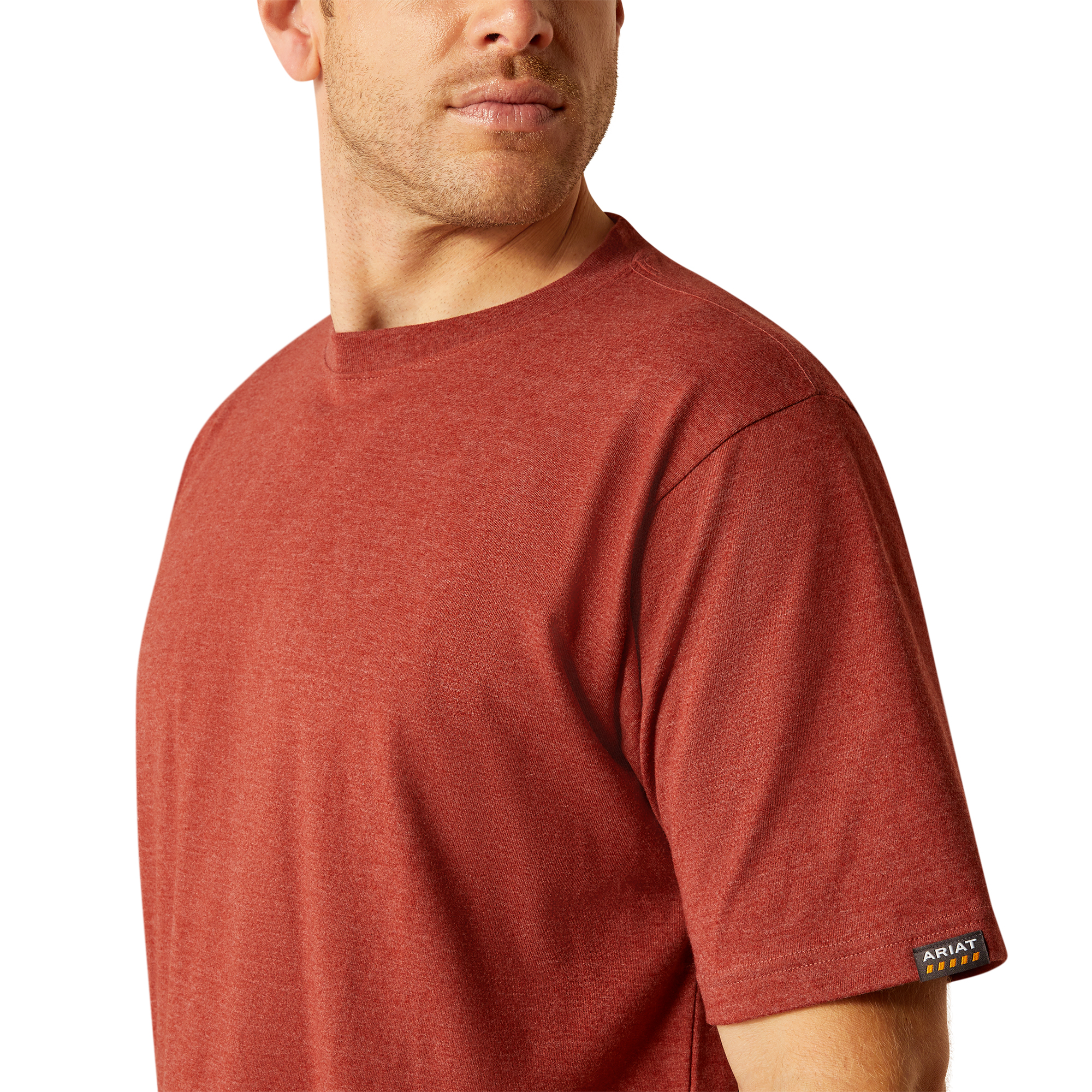 Ariat Herren T-Shirt Rebar Cotton Strong Firebrick rot meliert Arbeit 10054634 - Bild 8 von 52