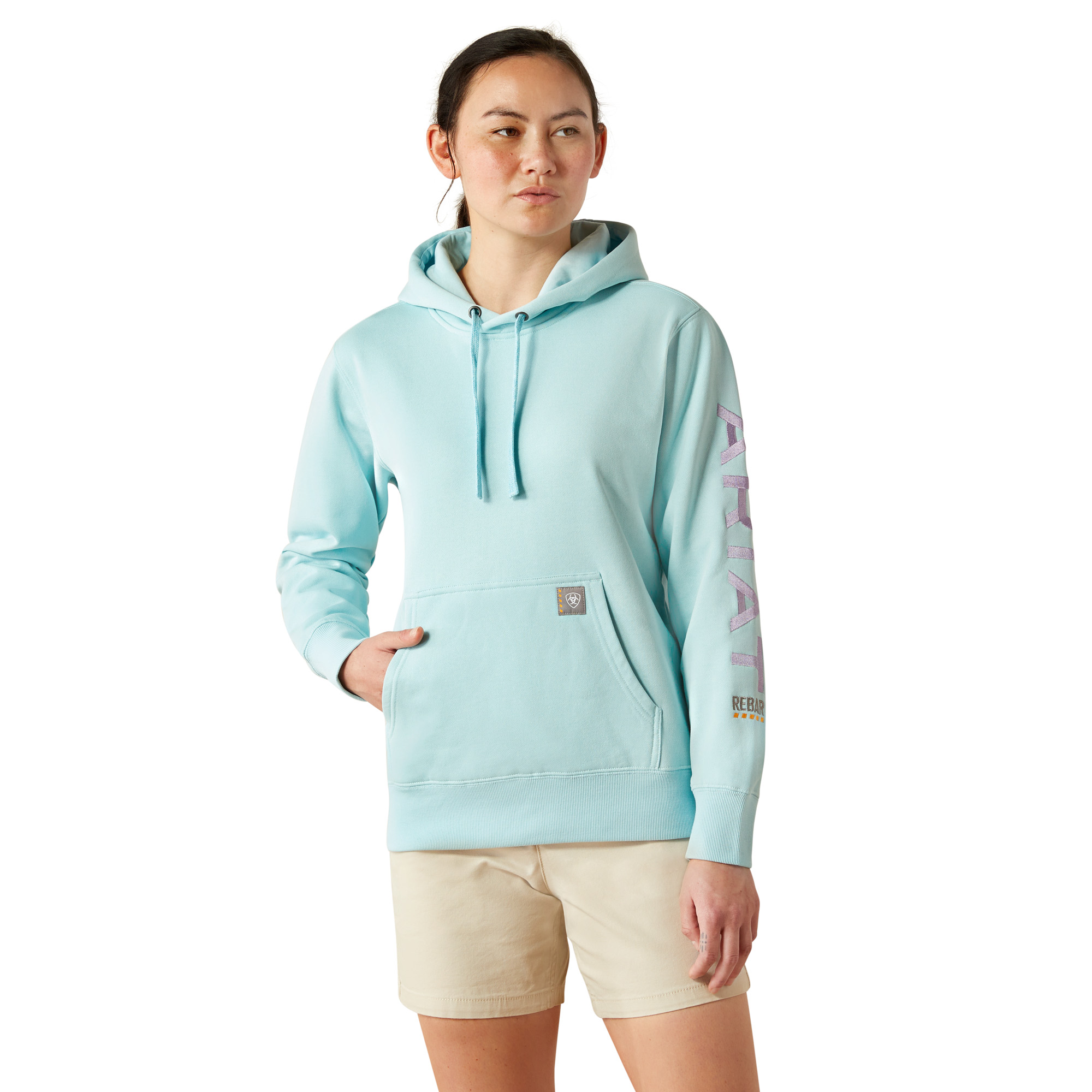 Ariat Ladies Rebar Graphic Aquatic Blue Hoodie 10055110 - Picture 6 of 35