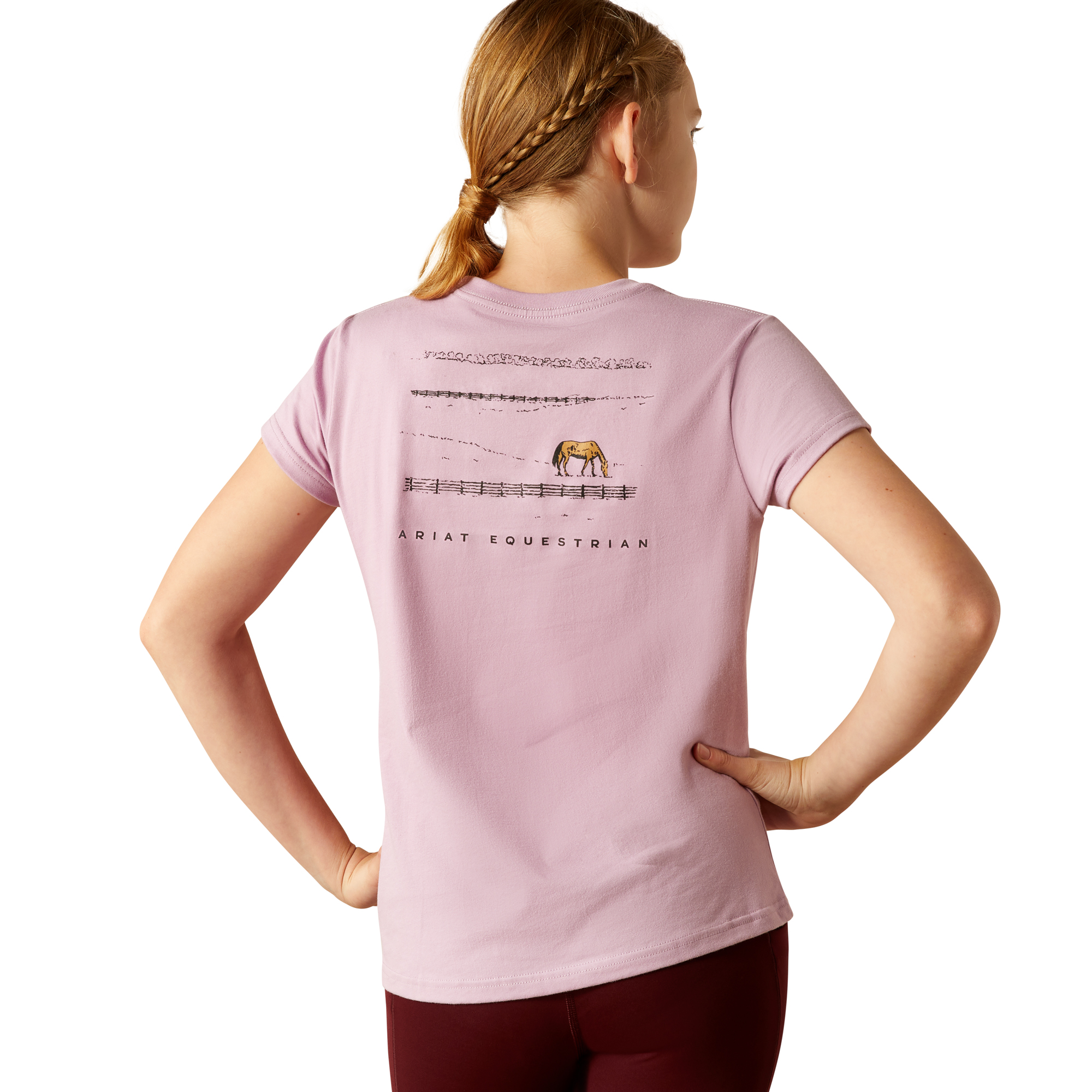 Ariat Youth Girl's Meadow Pony Lavender Mist T-Shirt 10055145 - Picture 6 of 35