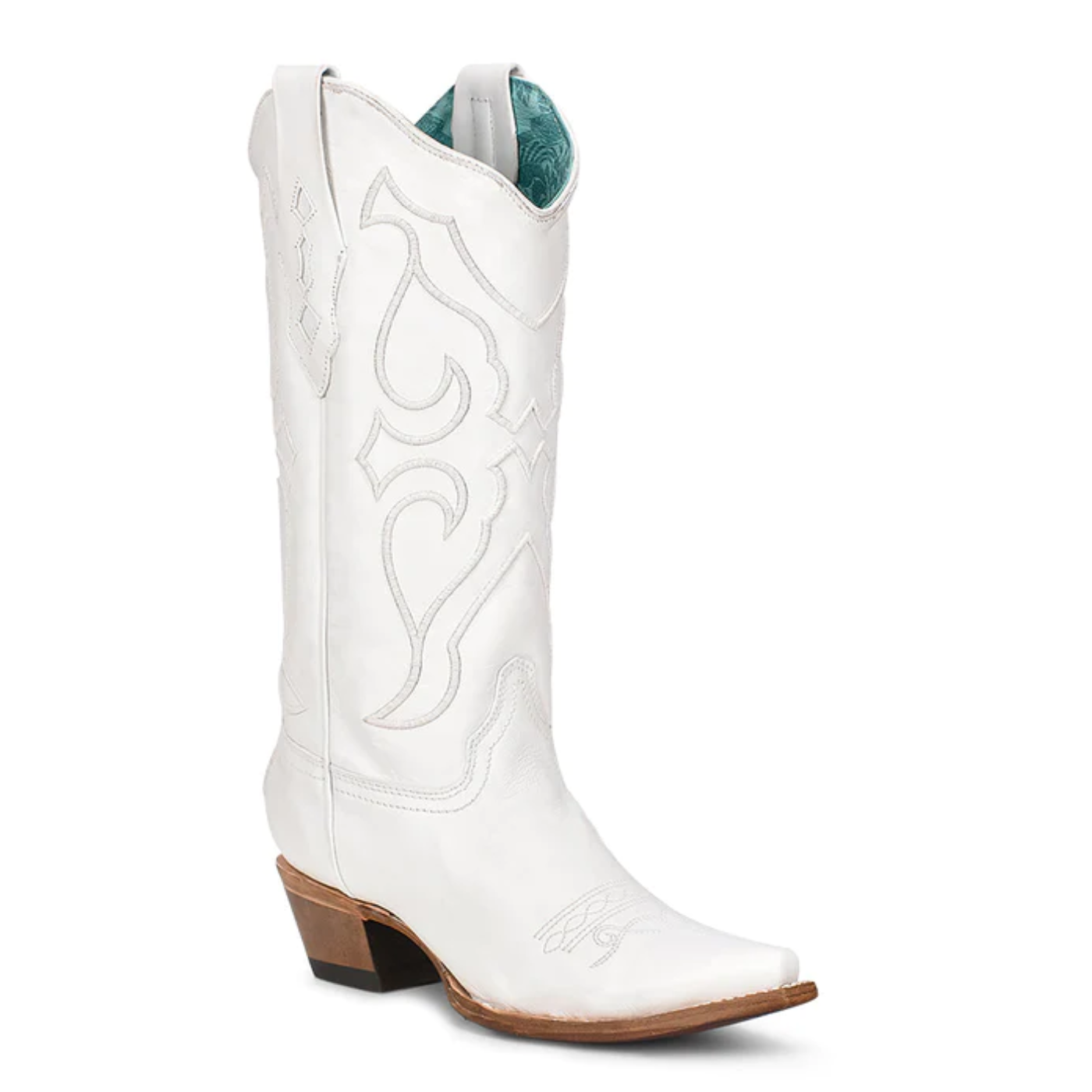 Corral® Youth Girl's White Embroidered Snip Toe Boots T0143 - Picture 2 of 10
