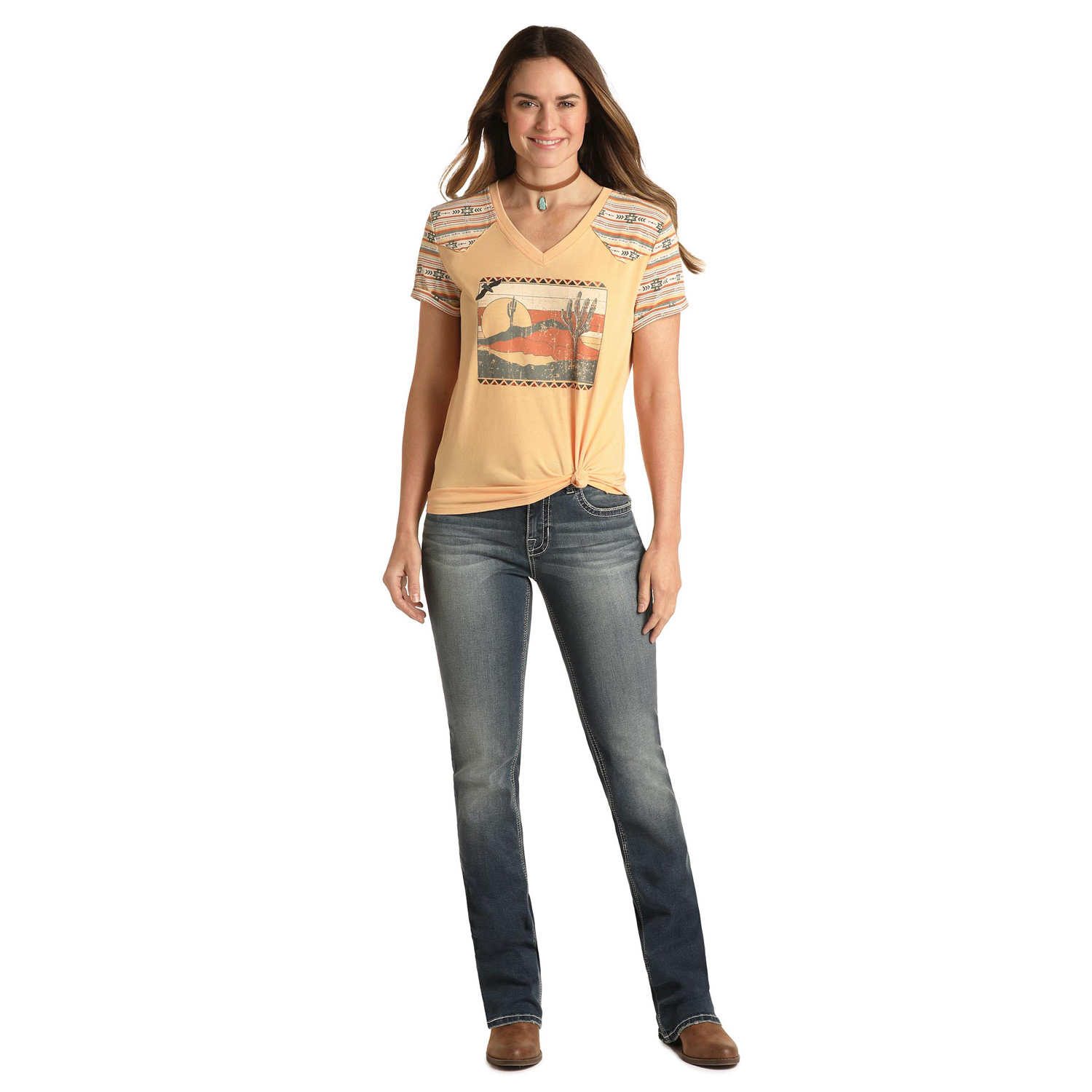 Panhandle Ladies Desert Graphic Print Yokes T-Shirt WLWT21RZIQ | eBay