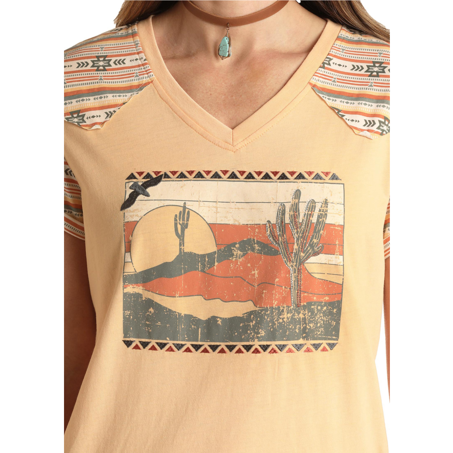 Panhandle Ladies Desert Graphic Print Yokes T-Shirt WLWT21RZIQ | eBay