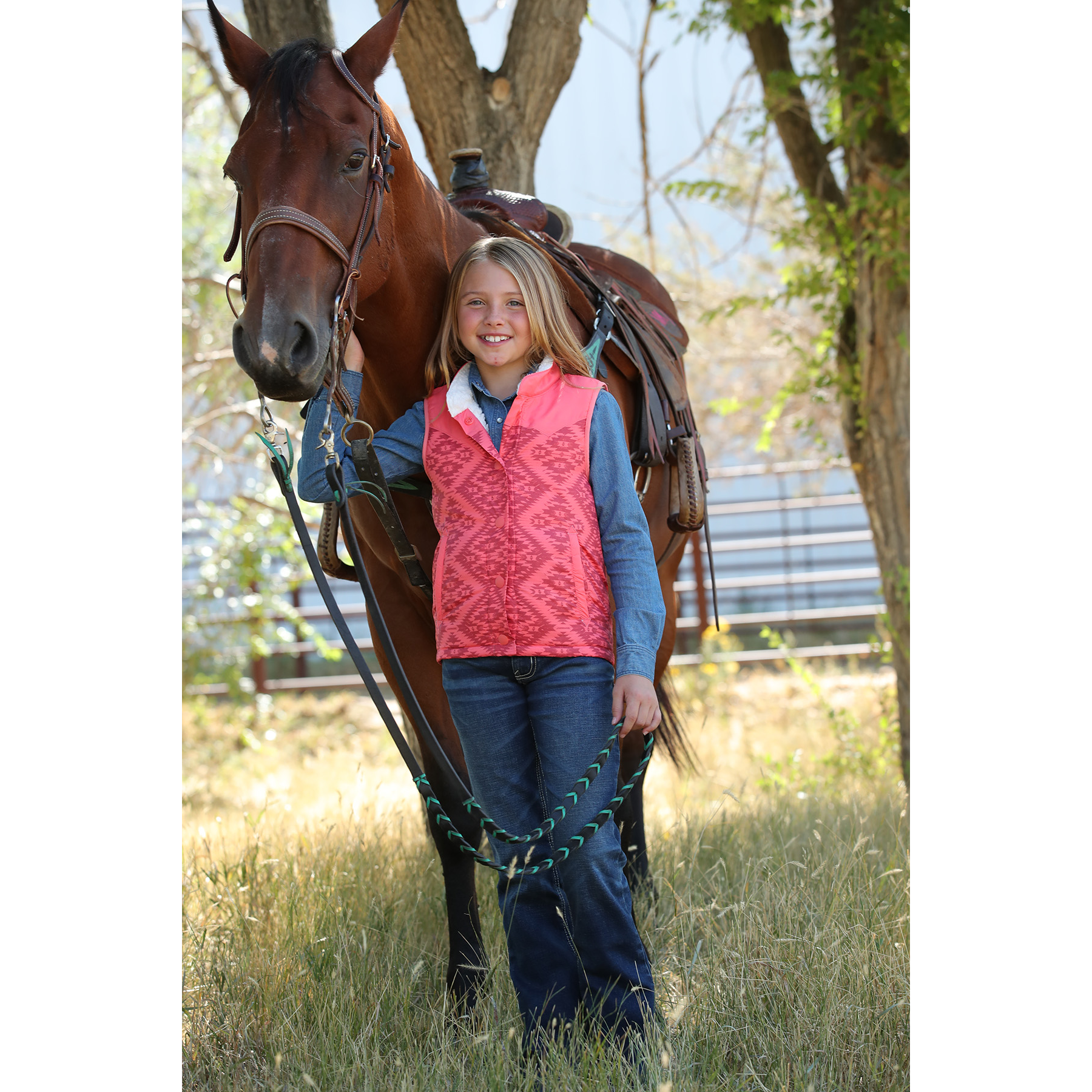 Cruel Denim Girl's Aztec Coral Vest CWV8710001 - Picture 2 of 7