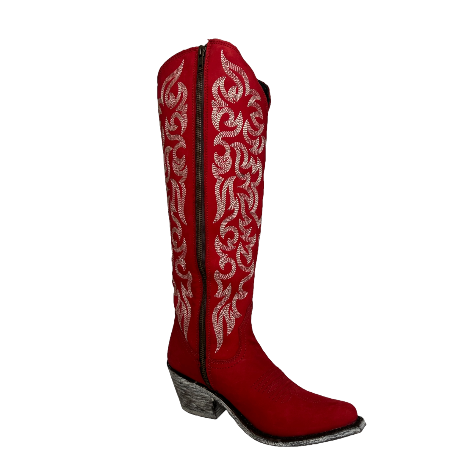 Pre-owned Liberty Black Ladies No Grease Rojo Red Round Toe Boots Lb-712988x