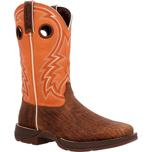 Durango Men's Rebel Cedar Bark & Monarch Orange Square Toe Boots DDB0392 - Picture 6 of 65