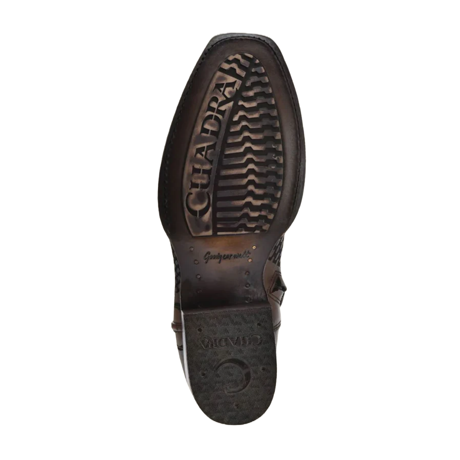 Cuadra Men's Denver Brown Laser & Woven Narrow Square Toe Boots CU817 - Picture 8 of 40