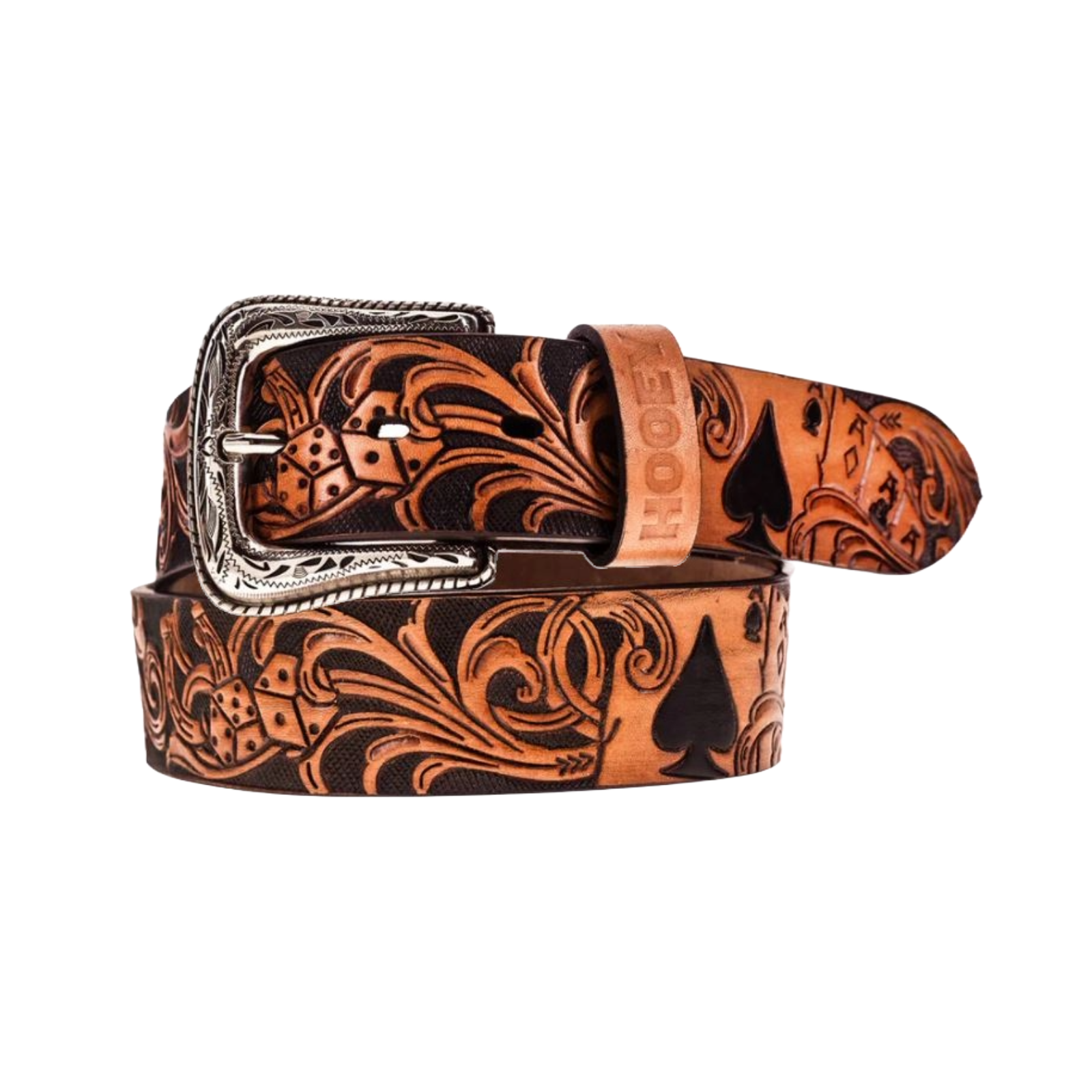 Hooey Gambler Filigree Brown Leather Belt HMBLT068 - Picture 3 of 16