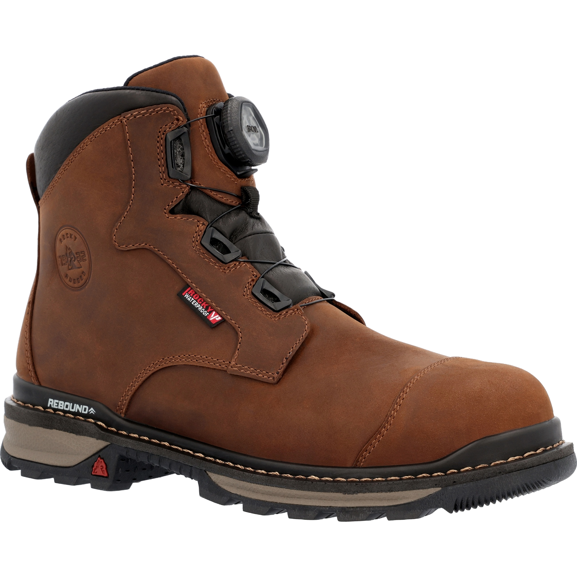 Rocky Men's Rams Horn BOA Composite Toe Waterproof Brown Work Boot RKK0390 - Picture 7 of 90