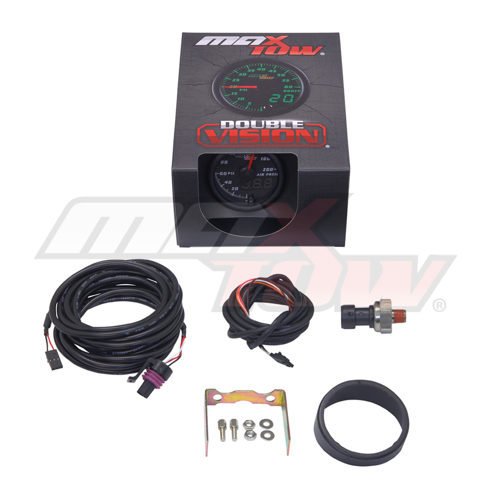 52mm MaxTow Black Face Air Pressure Air Suspension Gauge w