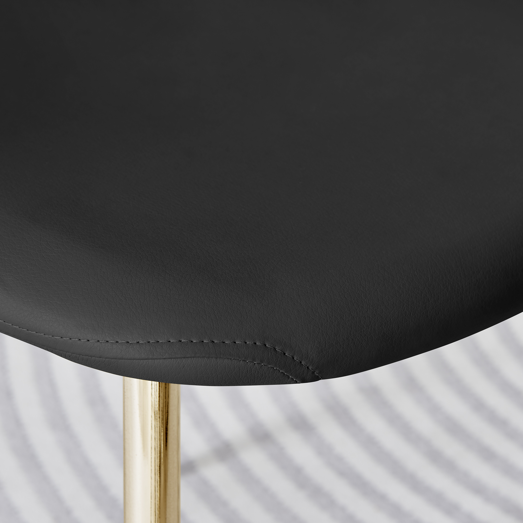 CORONA x2 Hatched Faux Leather Dining Chairs with Chrome SILVER/GOLD Metal Legs - Picture 49 of 79