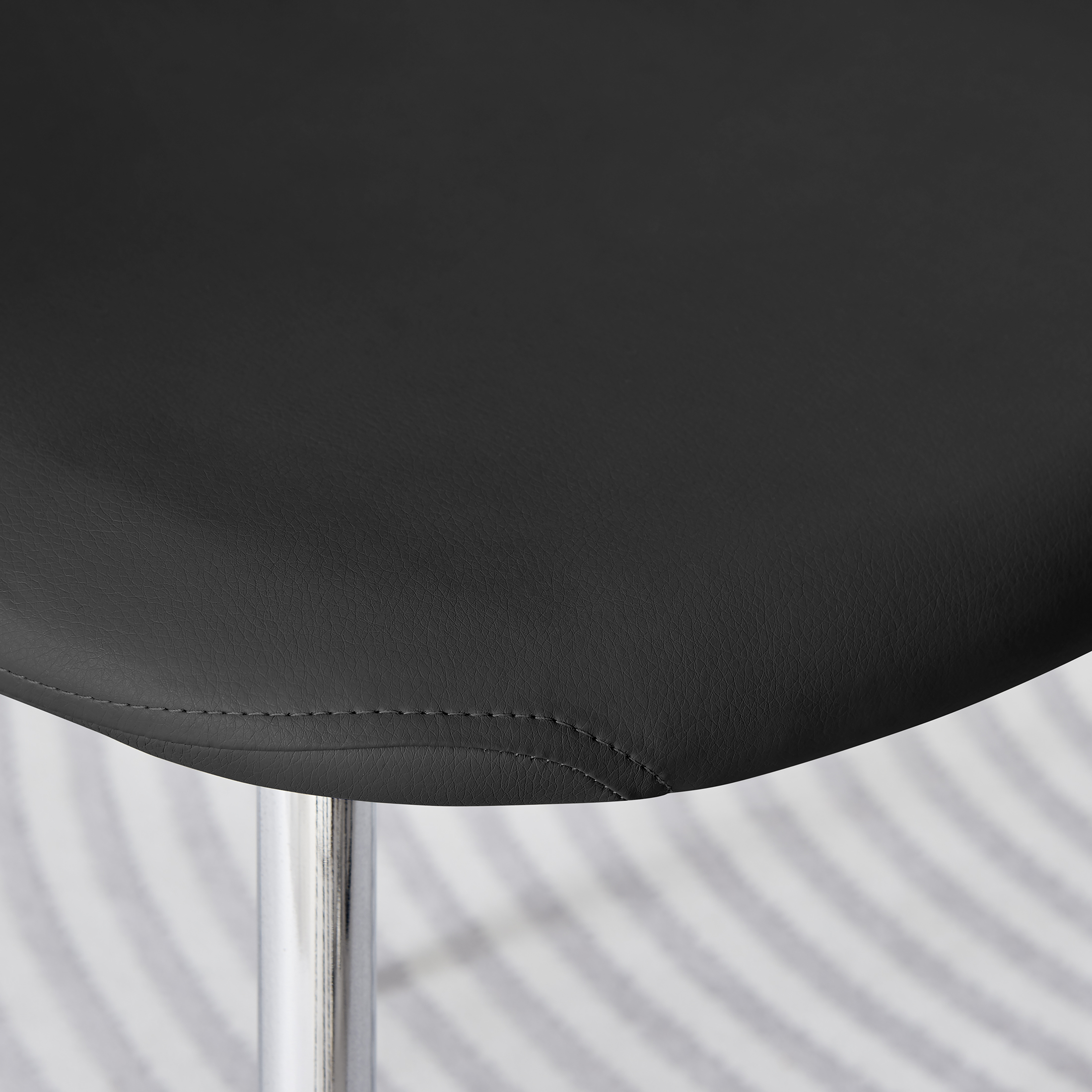 CORONA x2 Hatched Faux Leather Dining Chairs with Chrome SILVER/GOLD Metal Legs - Picture 15 of 79
