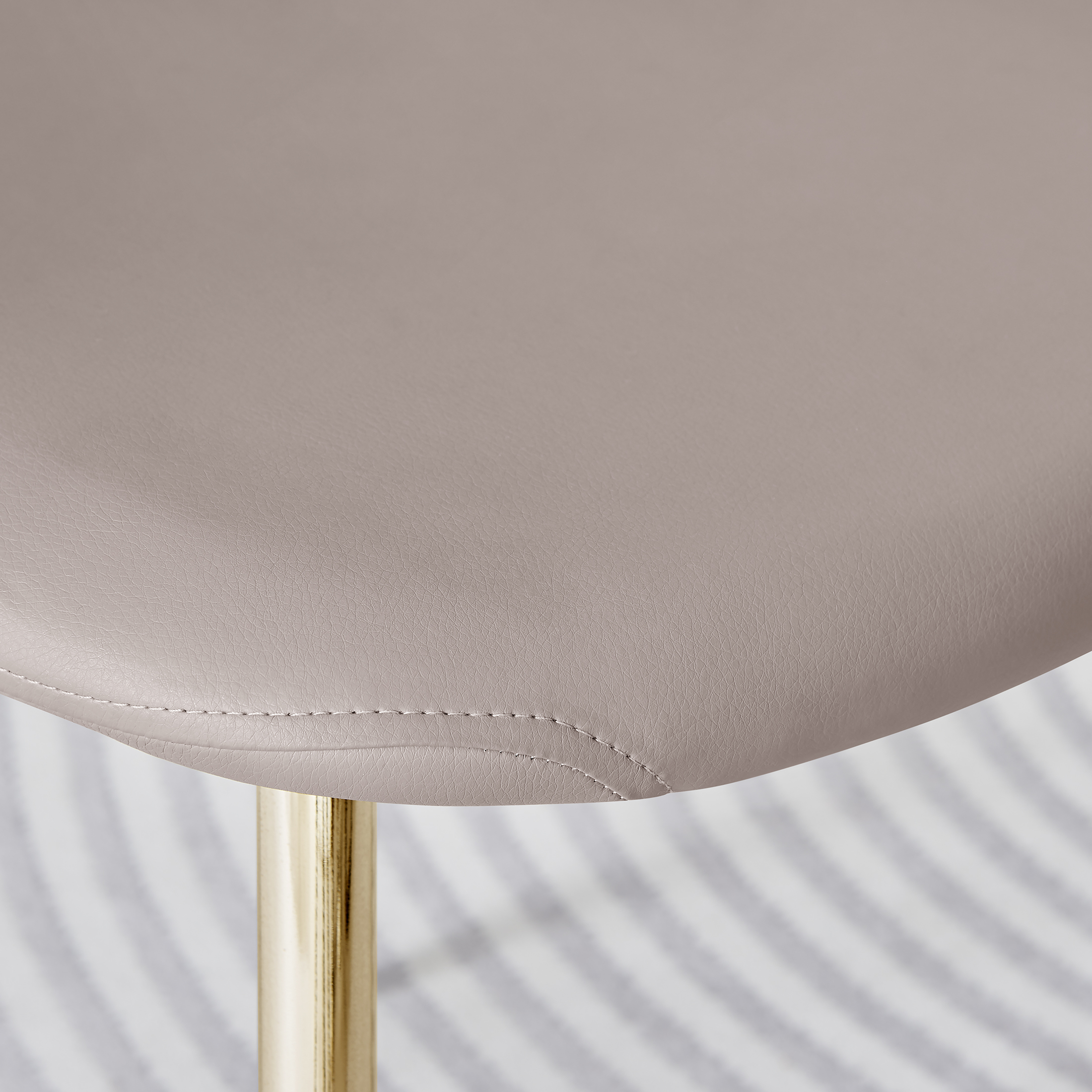 CORONA x2 Hatched Faux Leather Dining Chairs with Chrome SILVER/GOLD Metal Legs - Picture 58 of 79