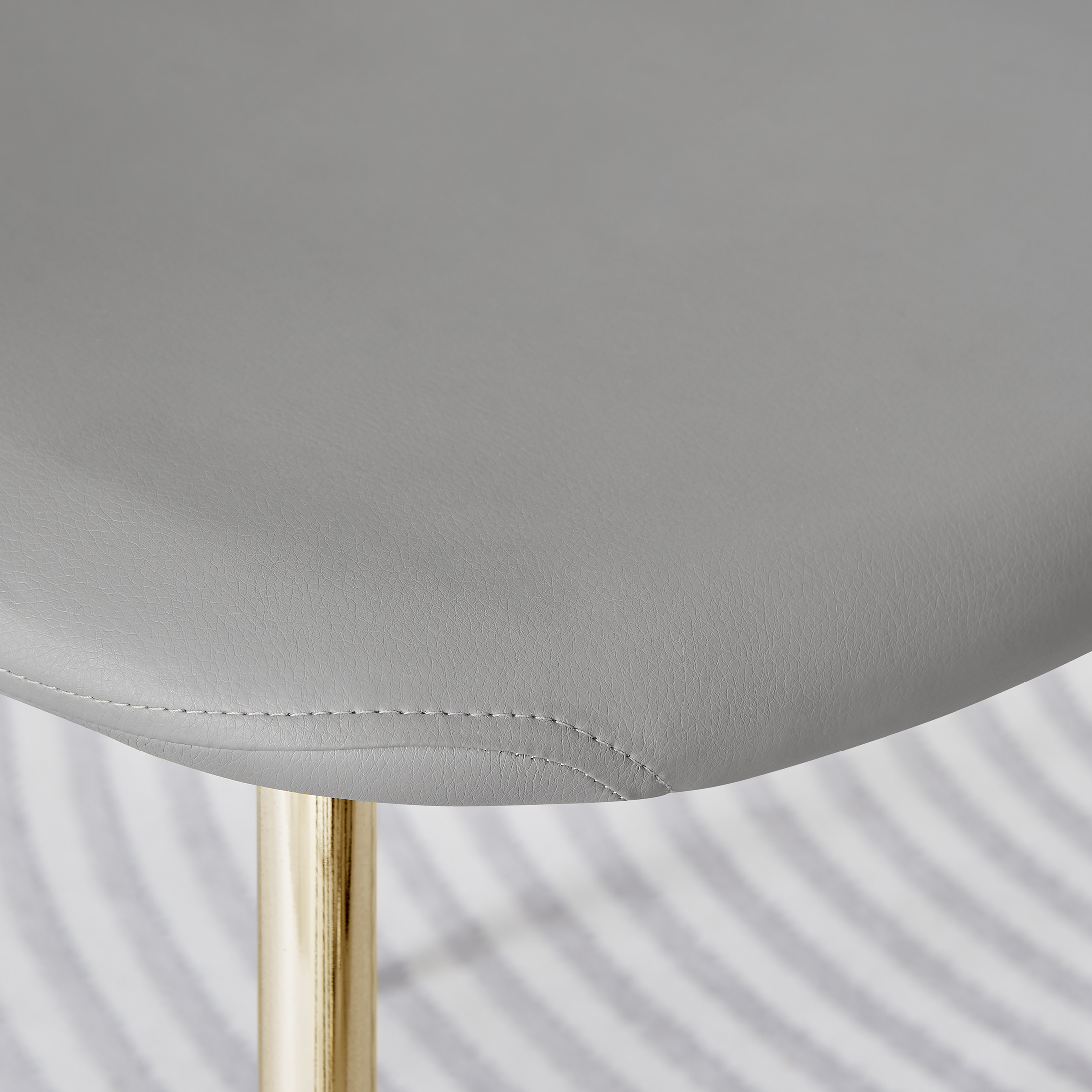 CORONA x2 Hatched Faux Leather Dining Chairs with Chrome SILVER/GOLD Metal Legs - Picture 67 of 79
