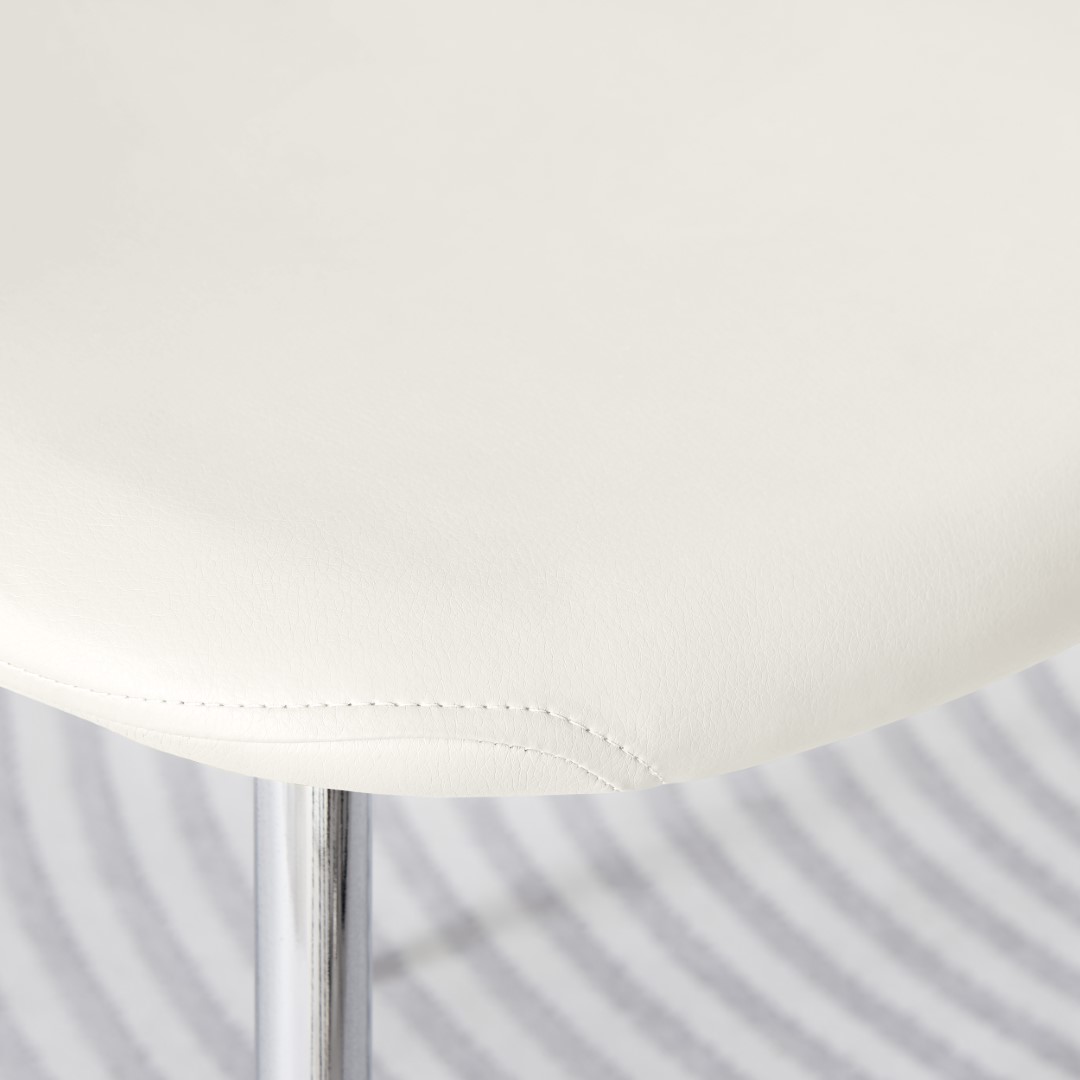 CORONA x2 Hatched Faux Leather Dining Chairs with Chrome SILVER/GOLD Metal Legs - Picture 40 of 79