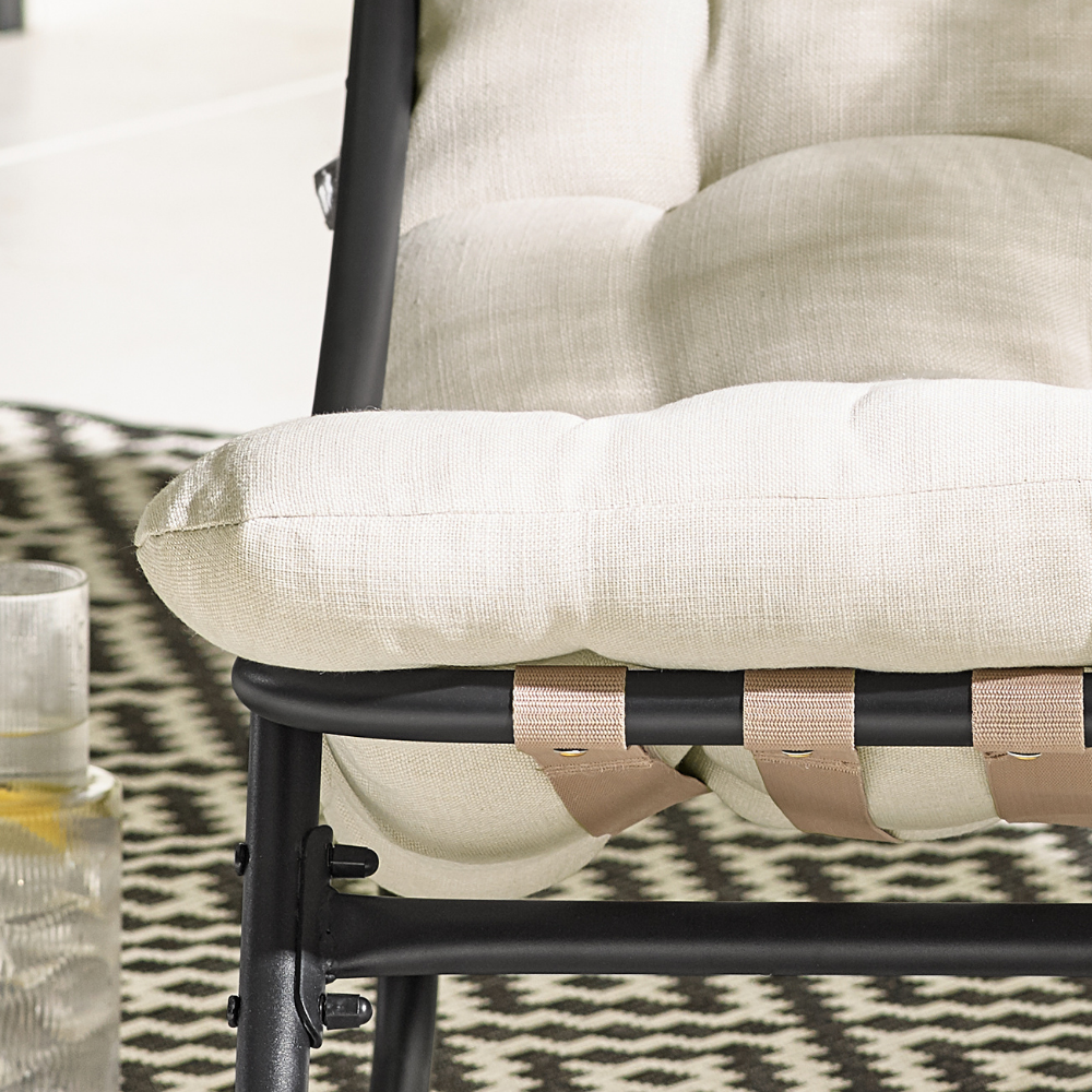 Hydra Black Metal Outdoor Rocking Chair - Picture 9 of 30