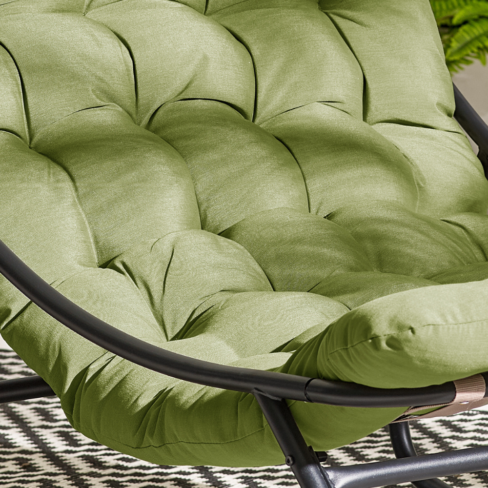Hydra Black Metal Outdoor Rocking Chair - Picture 17 of 30