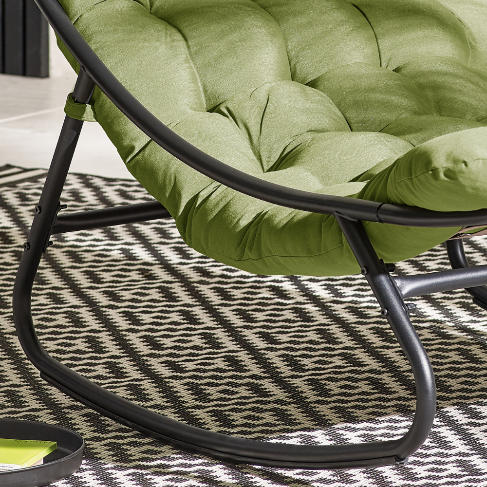 Hydra Black Metal Outdoor Rocking Chair - Picture 19 of 30