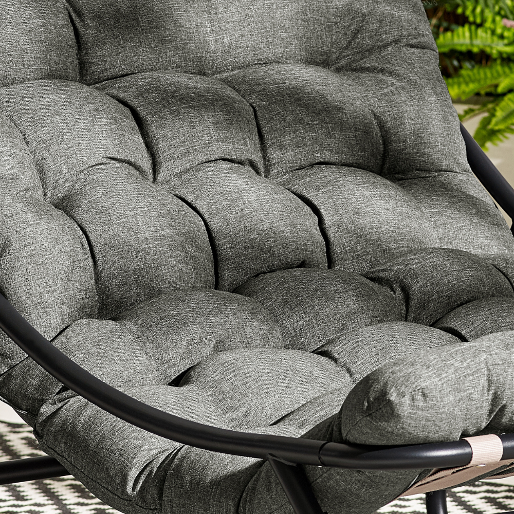 Hydra Black Metal Outdoor Rocking Chair - Picture 26 of 30