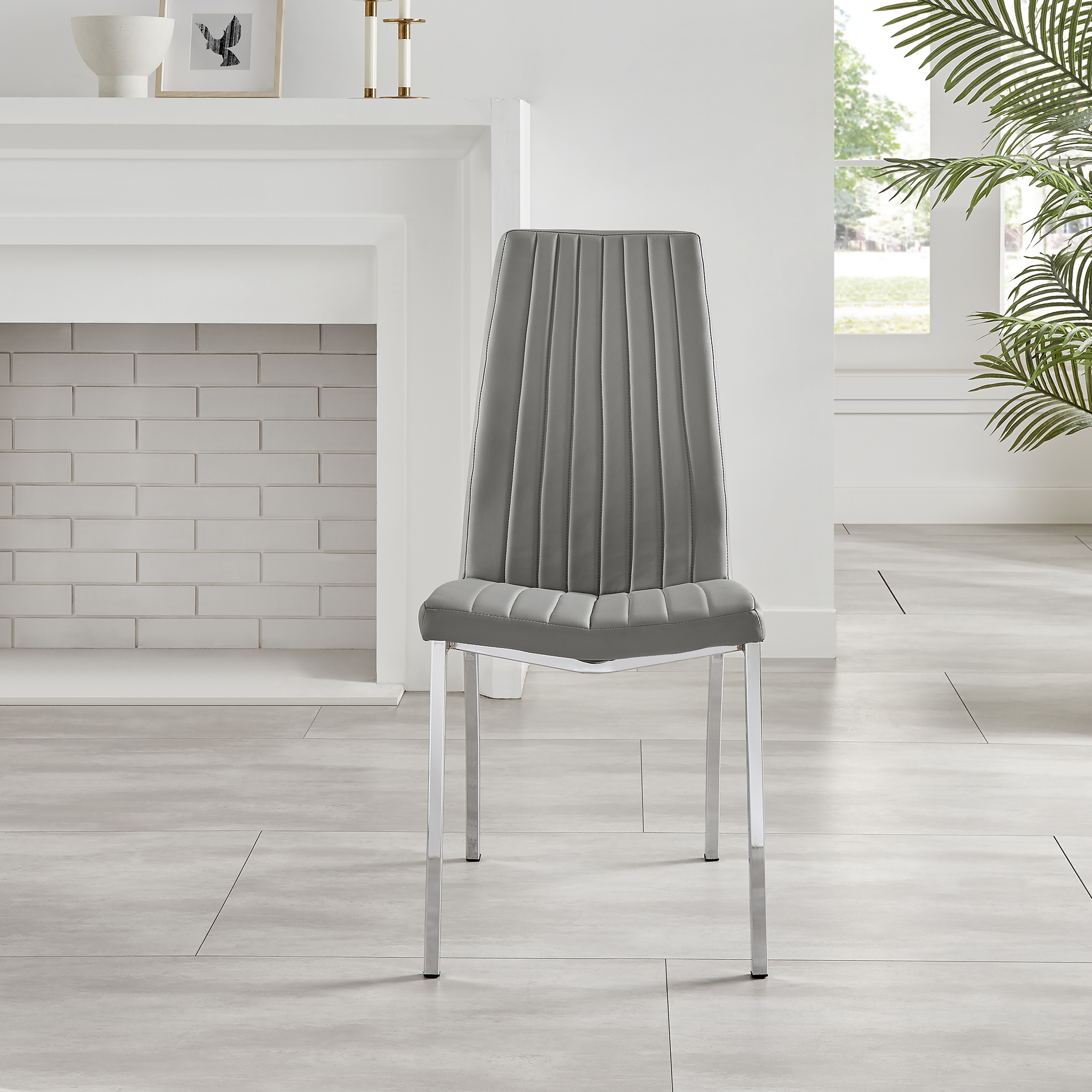 ISCO x2 Faux Leather Deep Foam Padded Dining Chairs Chrome Silver Metal Legs - Picture 24 of 34