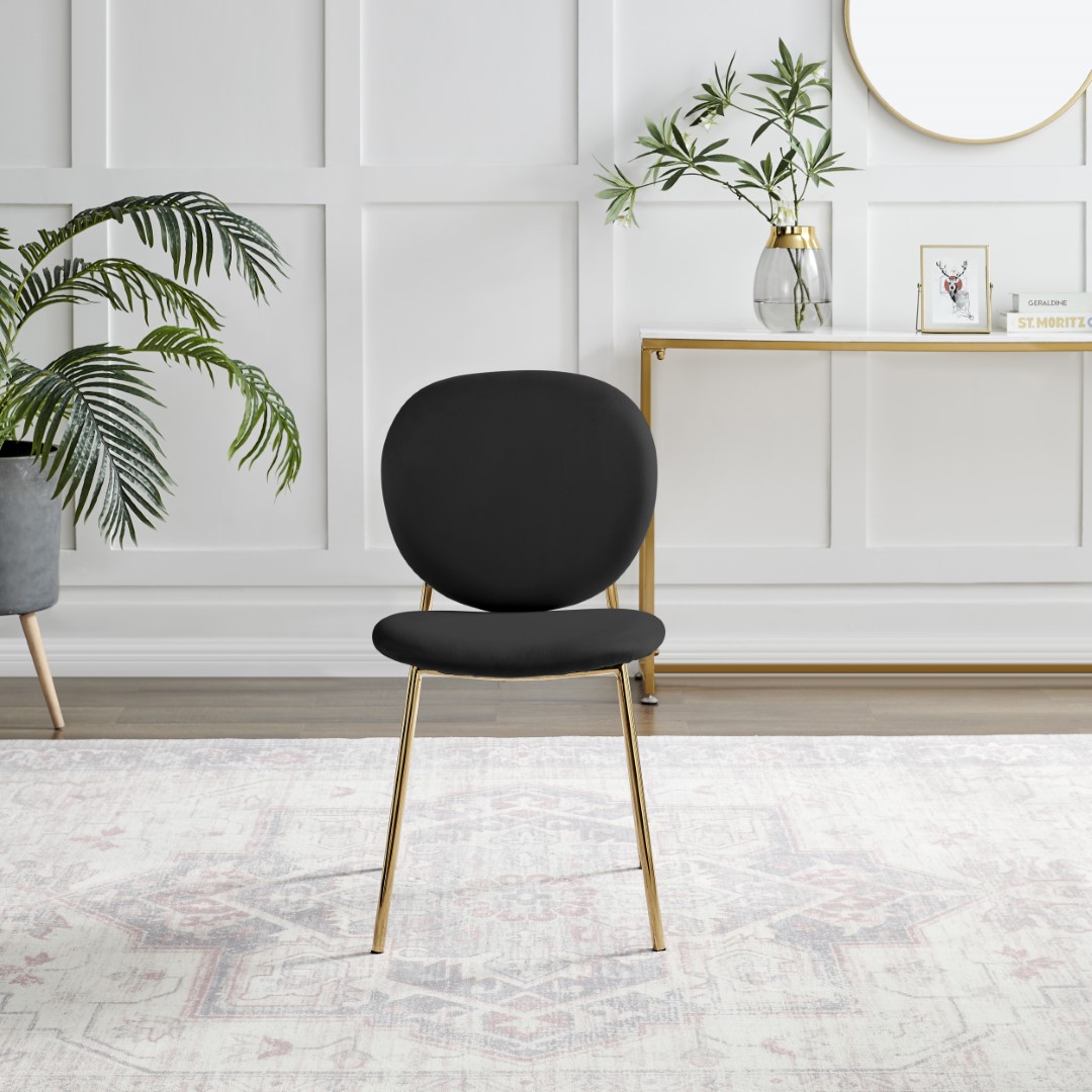 Ivy Velvet Upholstered Modern Dining Chair Gold Leg Retro Vintage - Picture 8 of 40