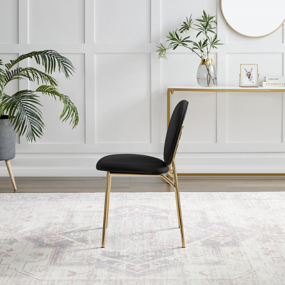 Ivy Velvet Upholstered Modern Dining Chair Gold Leg Retro Vintage - Picture 9 of 40