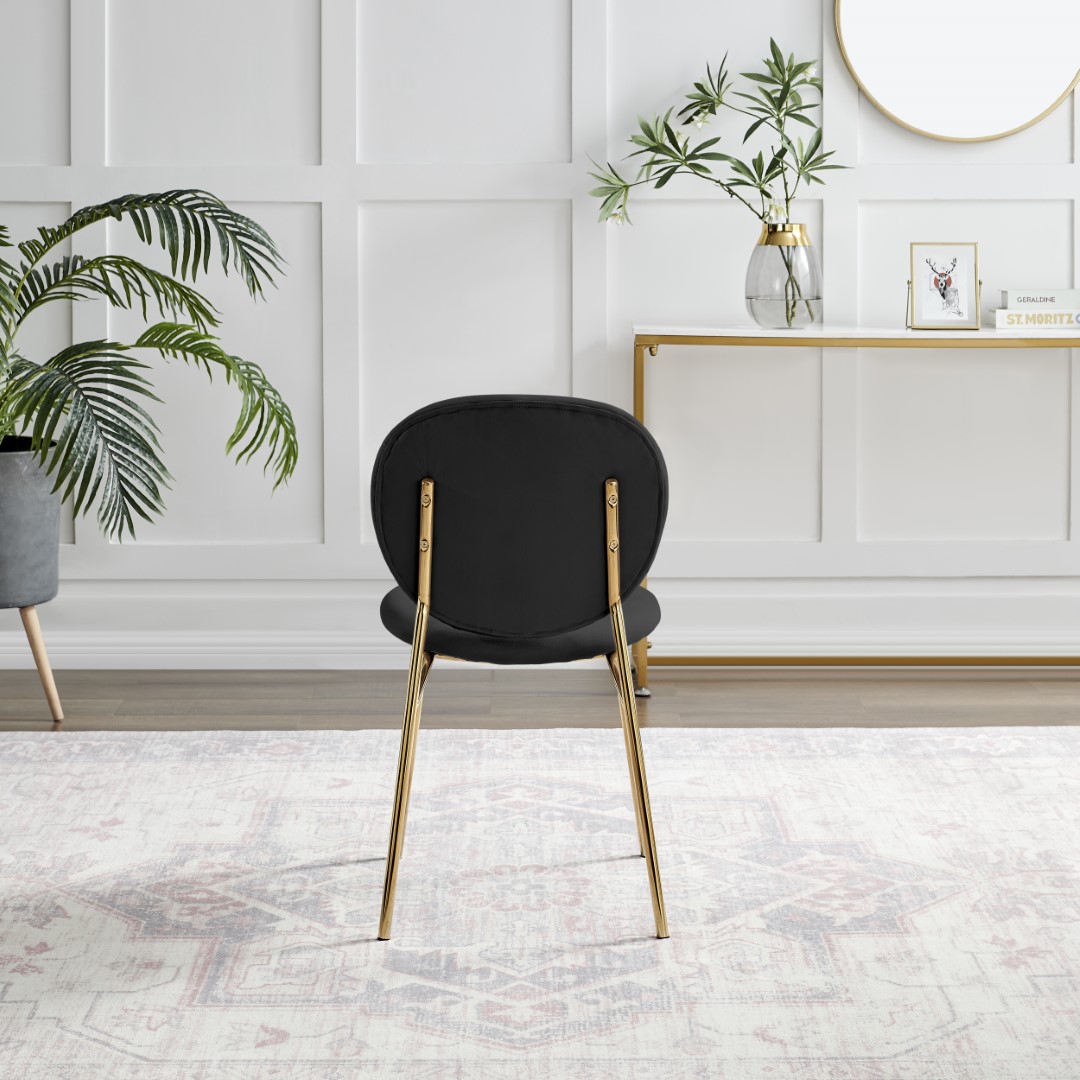 Ivy Velvet Upholstered Modern Dining Chair Gold Leg Retro Vintage - Picture 10 of 40