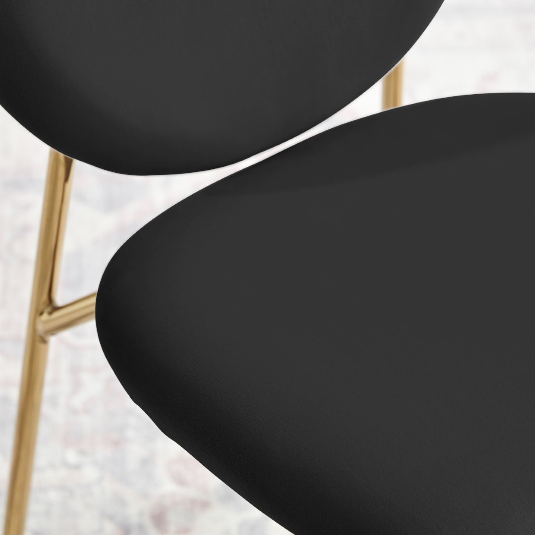 Ivy Velvet Upholstered Modern Dining Chair Gold Leg Retro Vintage - Picture 11 of 40
