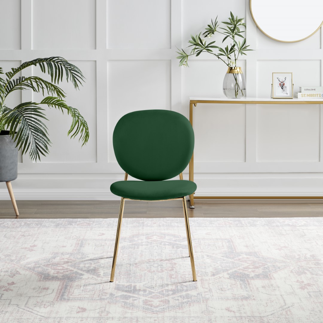 Ivy Velvet Upholstered Modern Dining Chair Gold Leg Retro Vintage - Picture 17 of 40