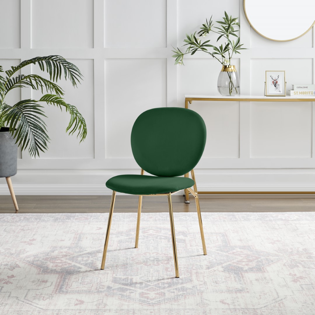 Ivy Velvet Upholstered Modern Dining Chair Gold Leg Retro Vintage - Picture 16 of 40