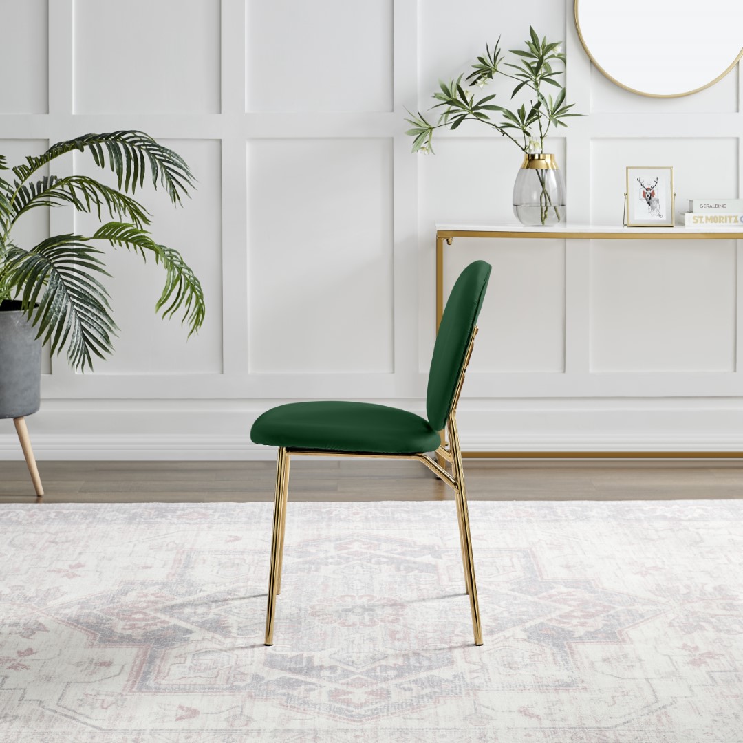 Ivy Velvet Upholstered Modern Dining Chair Gold Leg Retro Vintage - Picture 18 of 40