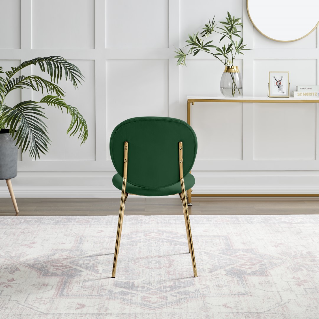 Ivy Velvet Upholstered Modern Dining Chair Gold Leg Retro Vintage - Picture 19 of 40
