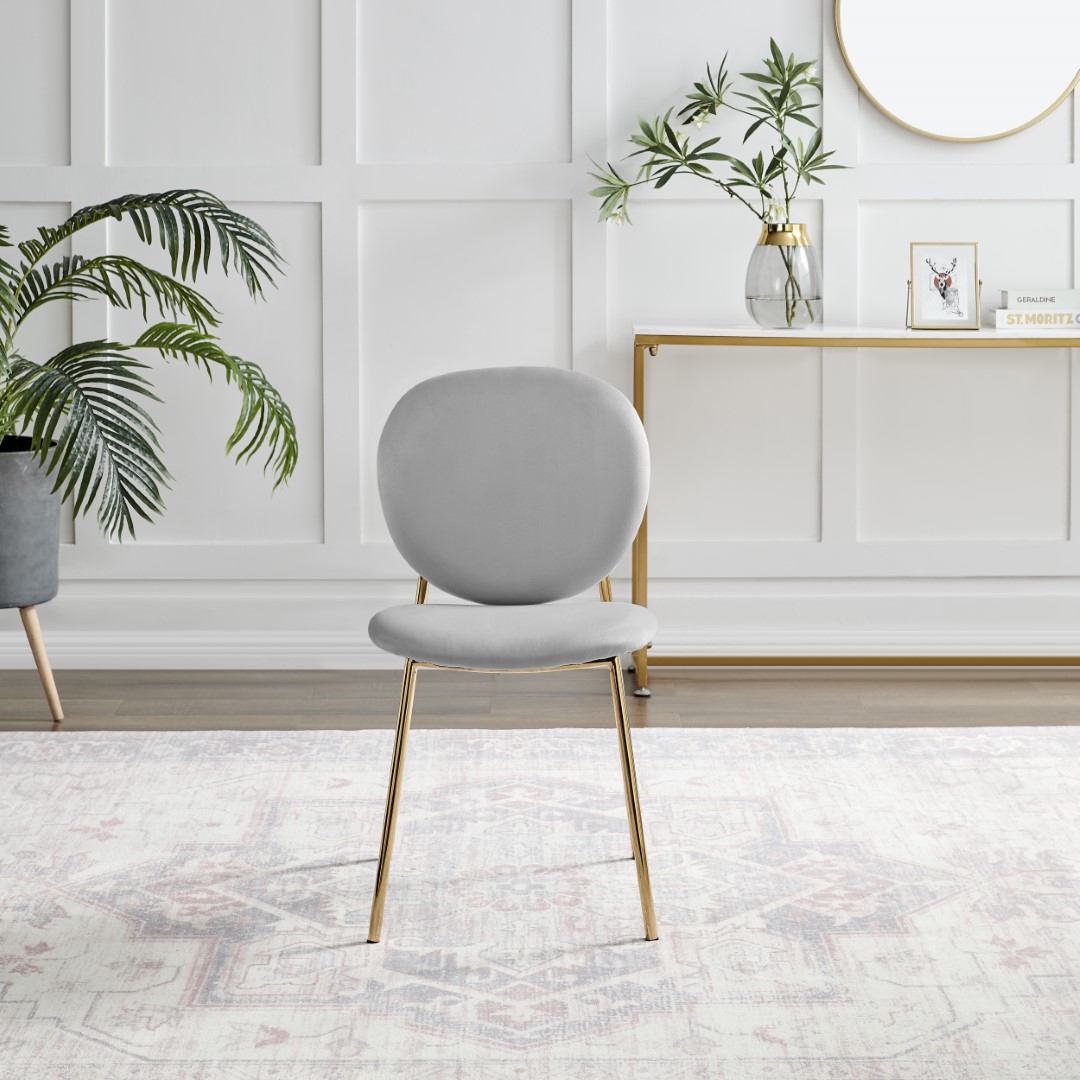 Ivy Velvet Upholstered Modern Dining Chair Gold Leg Retro Vintage - Picture 26 of 40
