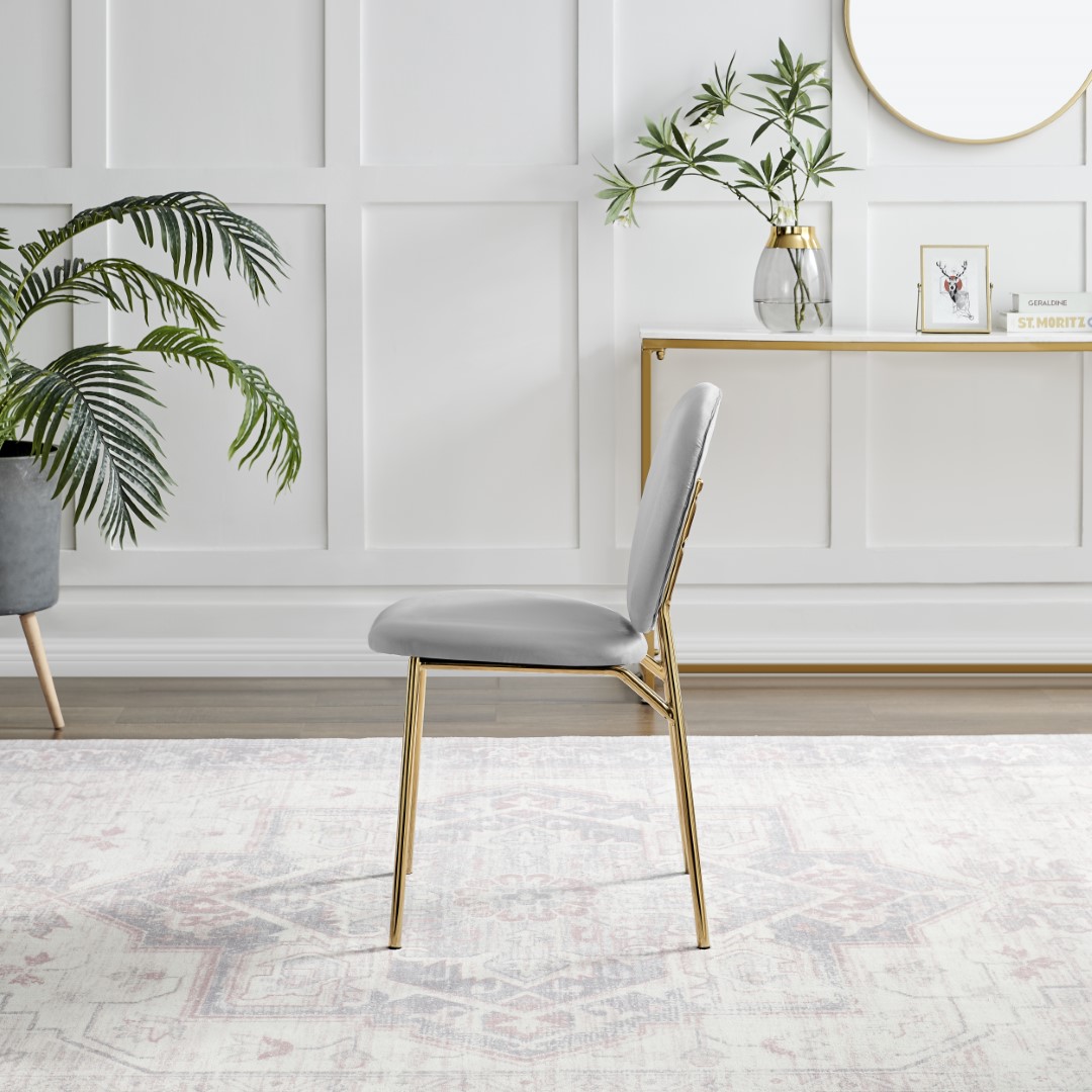 Ivy Velvet Upholstered Modern Dining Chair Gold Leg Retro Vintage - Picture 27 of 40