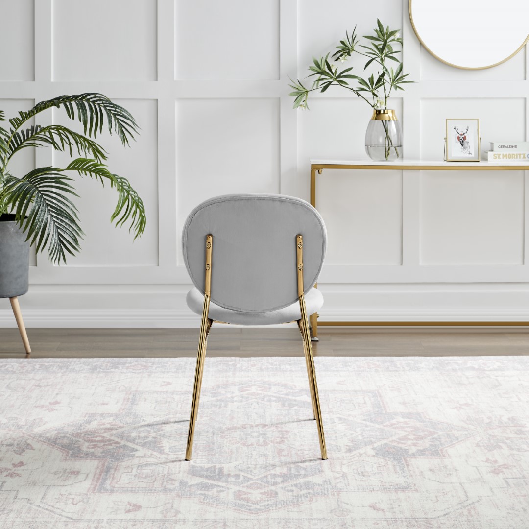 Ivy Velvet Upholstered Modern Dining Chair Gold Leg Retro Vintage - Picture 28 of 40