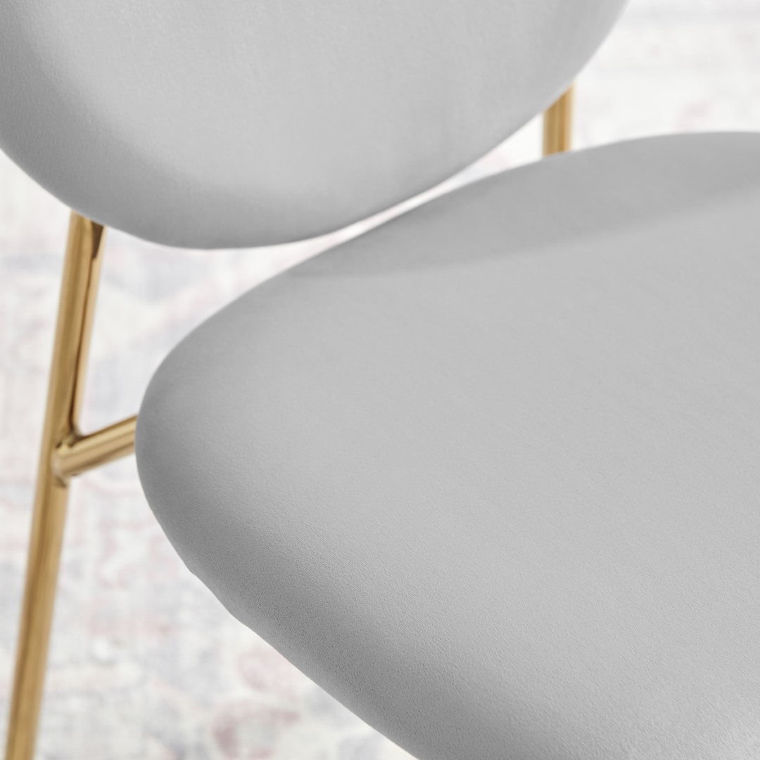 Ivy Velvet Upholstered Modern Dining Chair Gold Leg Retro Vintage - Picture 29 of 40