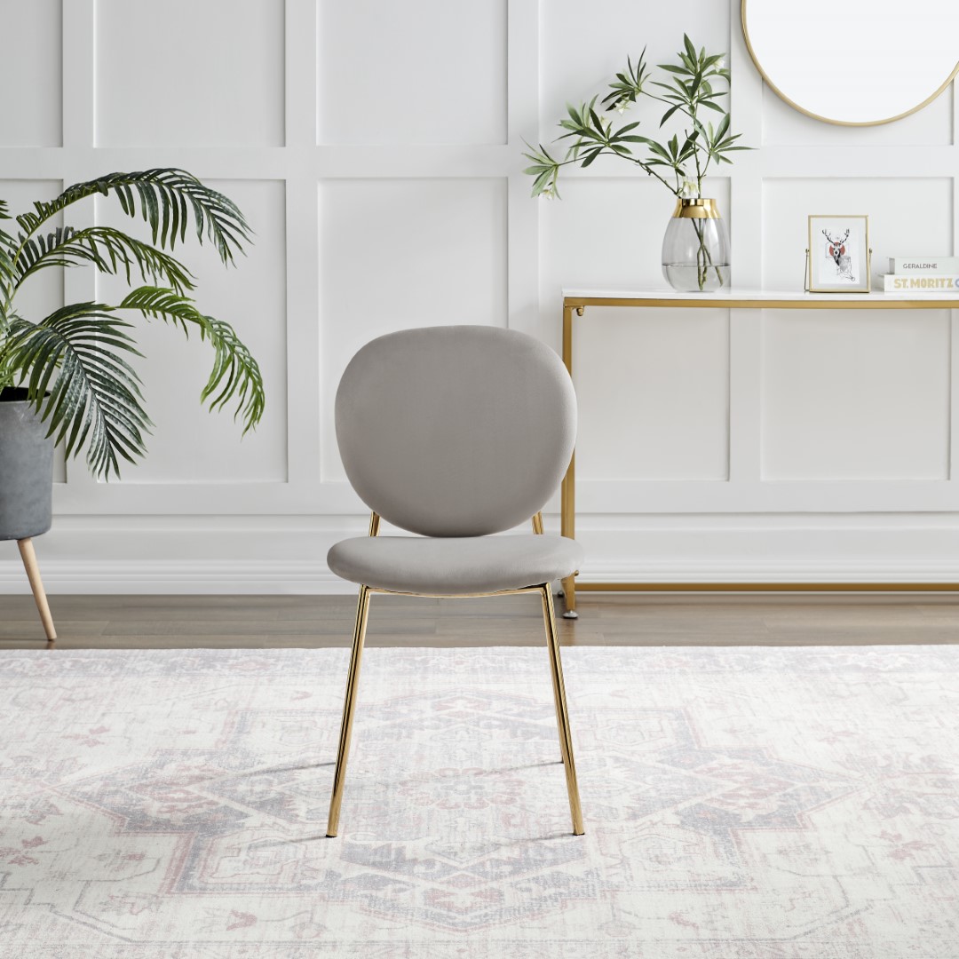 Ivy Velvet Upholstered Modern Dining Chair Gold Leg Retro Vintage - Picture 35 of 40