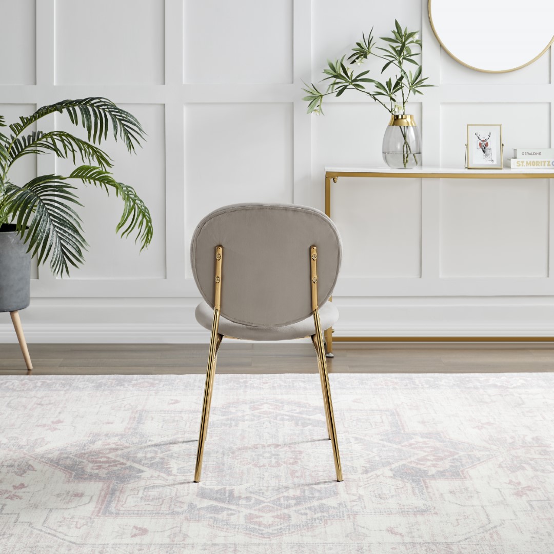 Ivy Velvet Upholstered Modern Dining Chair Gold Leg Retro Vintage - Picture 37 of 40