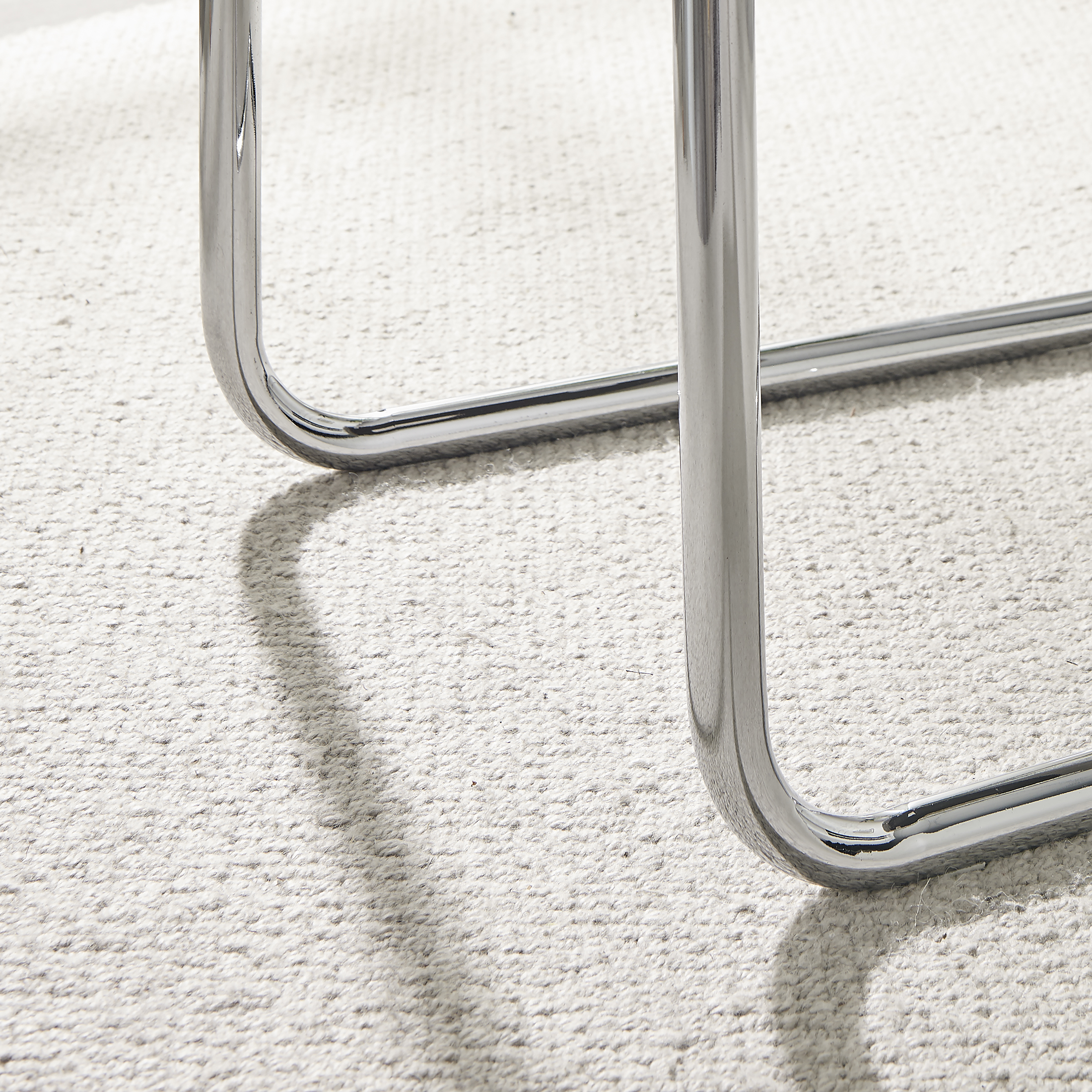 MURANO x2 Faux Leather Deep Foam Padded Silver Chrome Kichen Dining Chairs - Picture 18 of 32