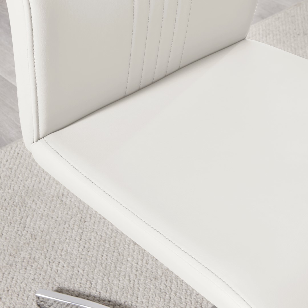 WILLOW x2 'Z' Faux Leather Silver Chrome Black/White/Grey/Yellow Dining Chairs - Picture 39 of 41
