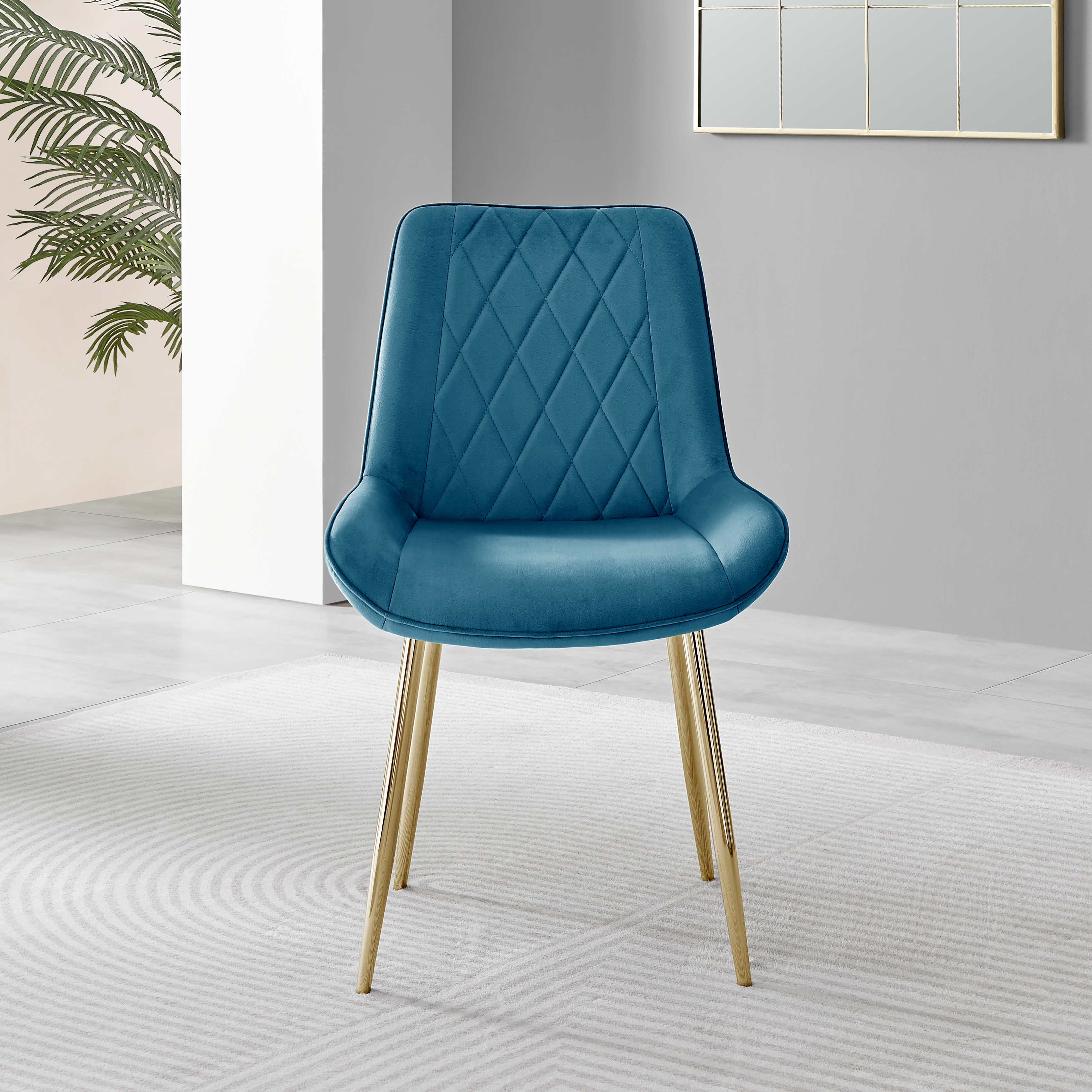 PESARO x2 Velvet Luxury Dining Chairs with Chrome SILVER/GOLD/BLACK Metal Legs - Picture 21 of 180