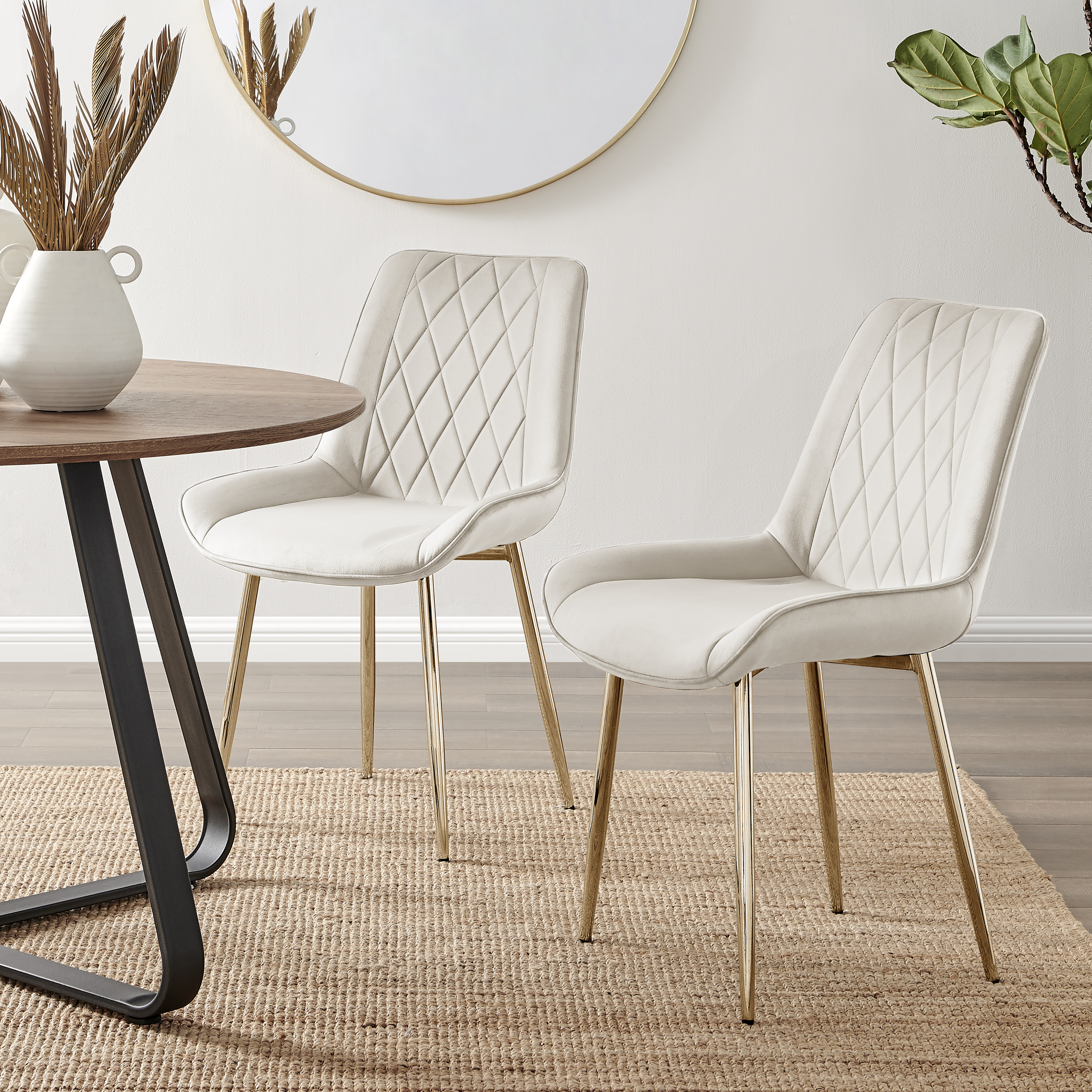 PESARO x2 Velvet Luxury Dining Chairs with Chrome SILVER/GOLD/BLACK Metal Legs - Picture 118 of 180