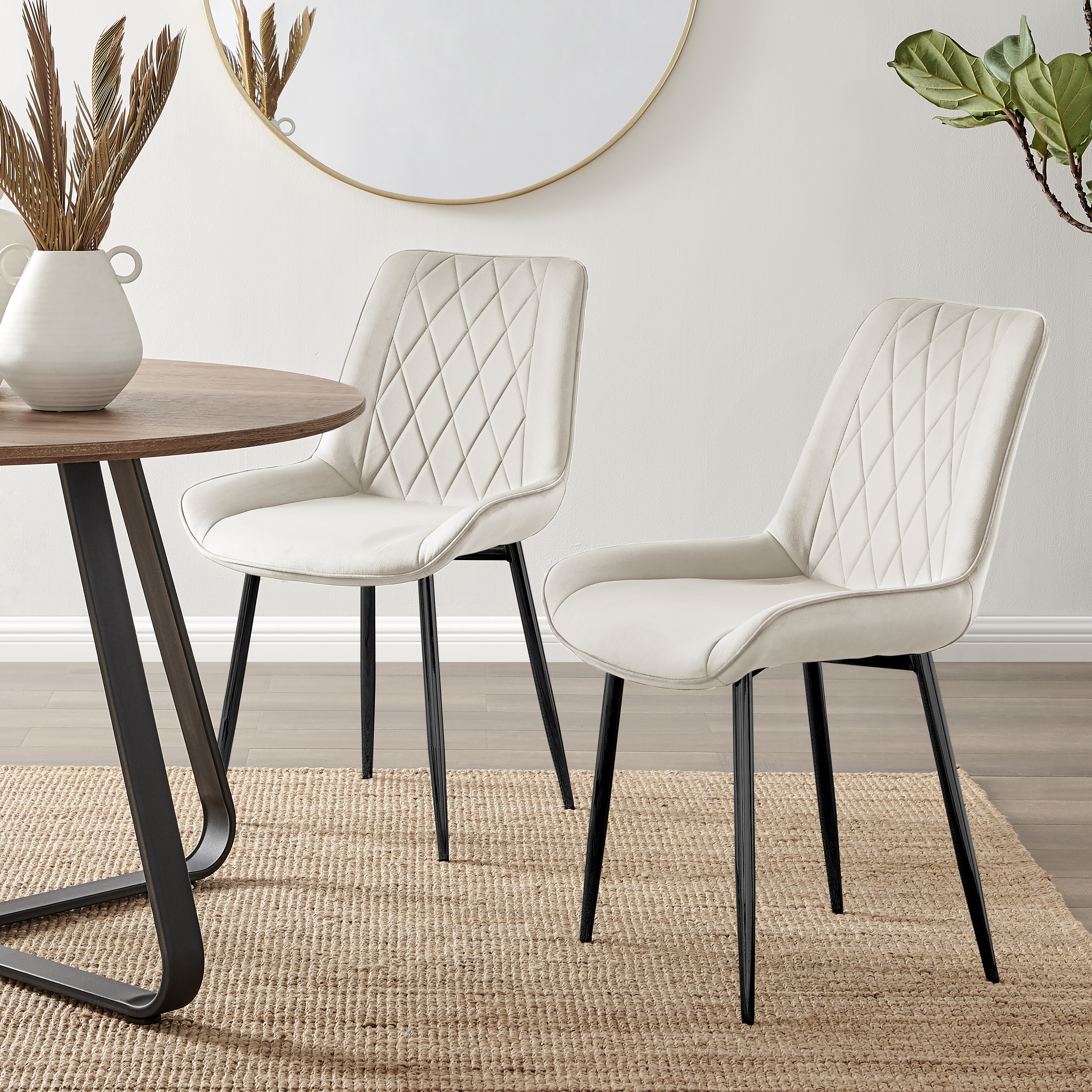 PESARO x2 Velvet Luxury Dining Chairs with Chrome SILVER/GOLD/BLACK Metal Legs - Picture 127 of 180