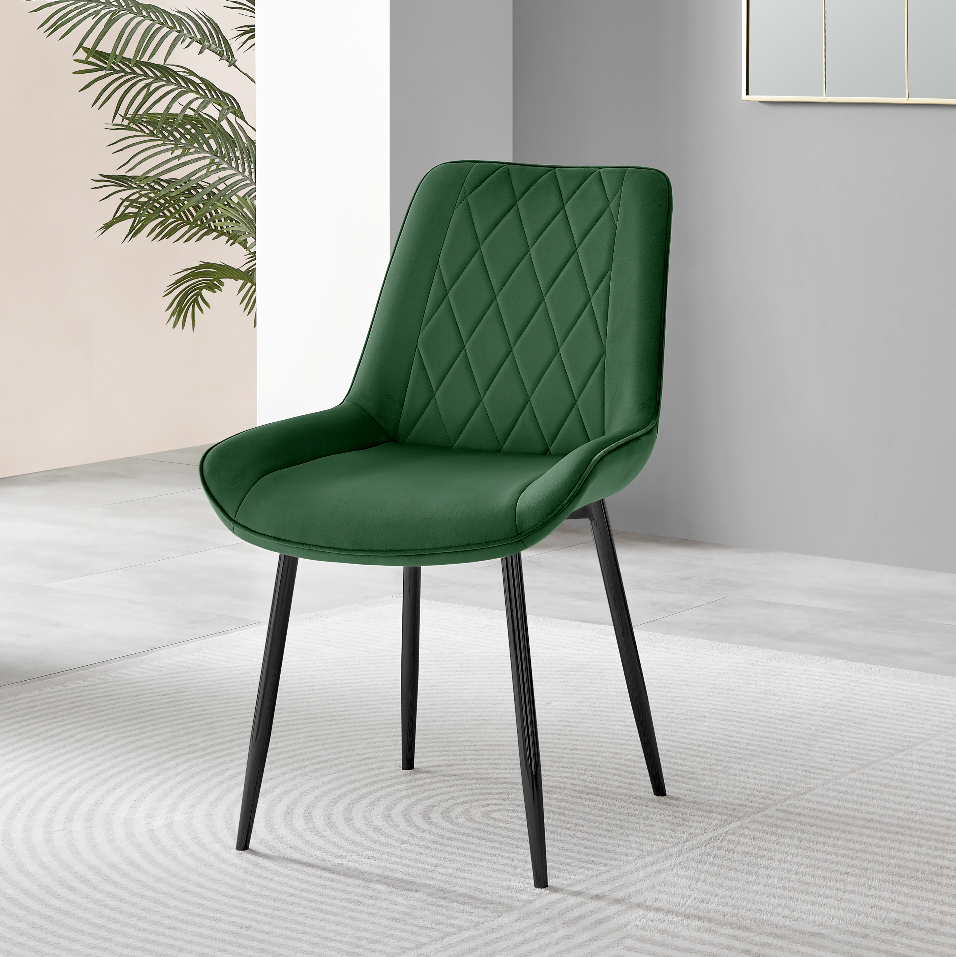 PESARO x2 Velvet Luxury Dining Chairs with Chrome SILVER/GOLD/BLACK Metal Legs - Picture 53 of 180
