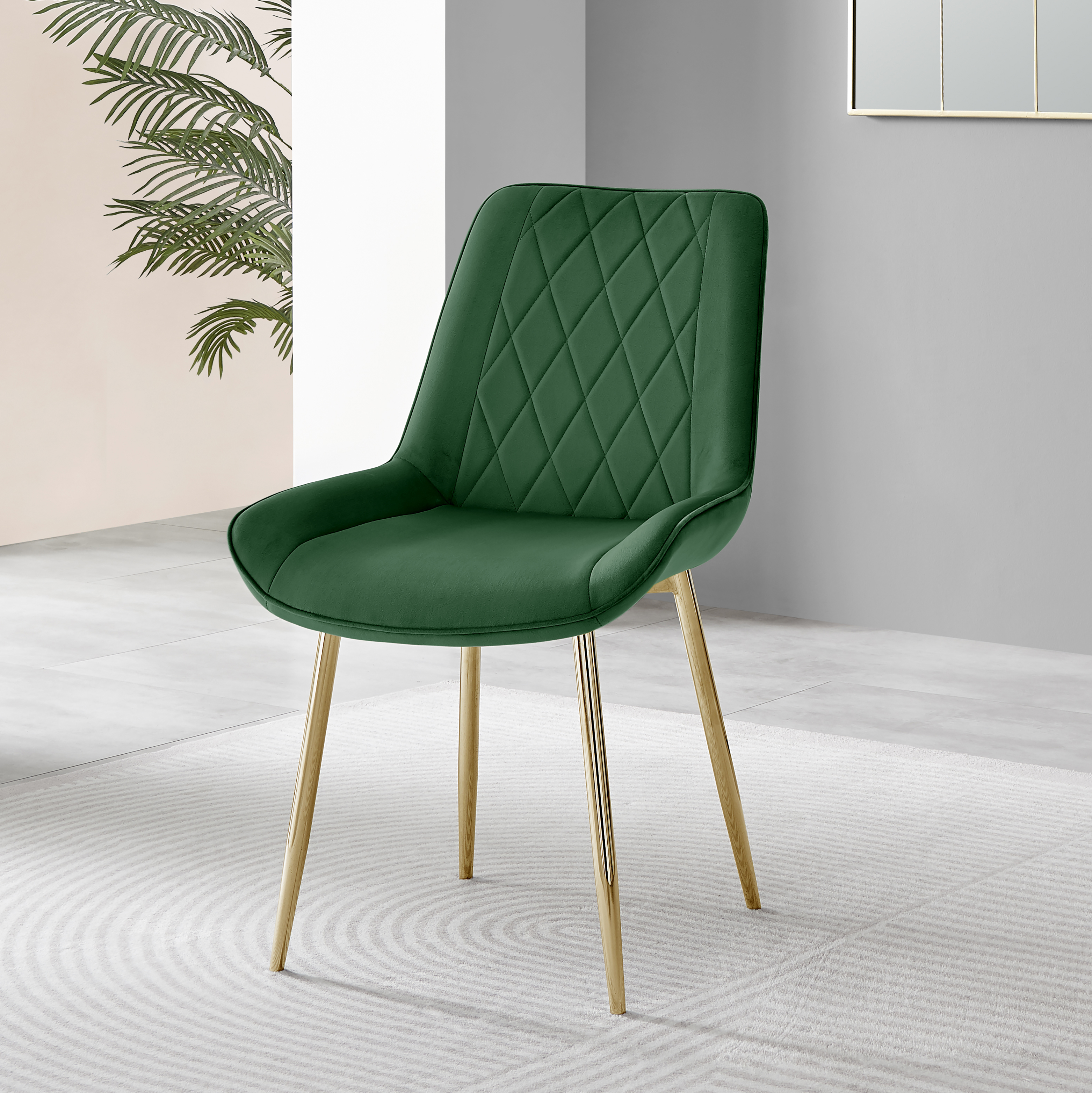 PESARO x2 Velvet Luxury Dining Chairs with Chrome SILVER/GOLD/BLACK Metal Legs - Picture 45 of 180