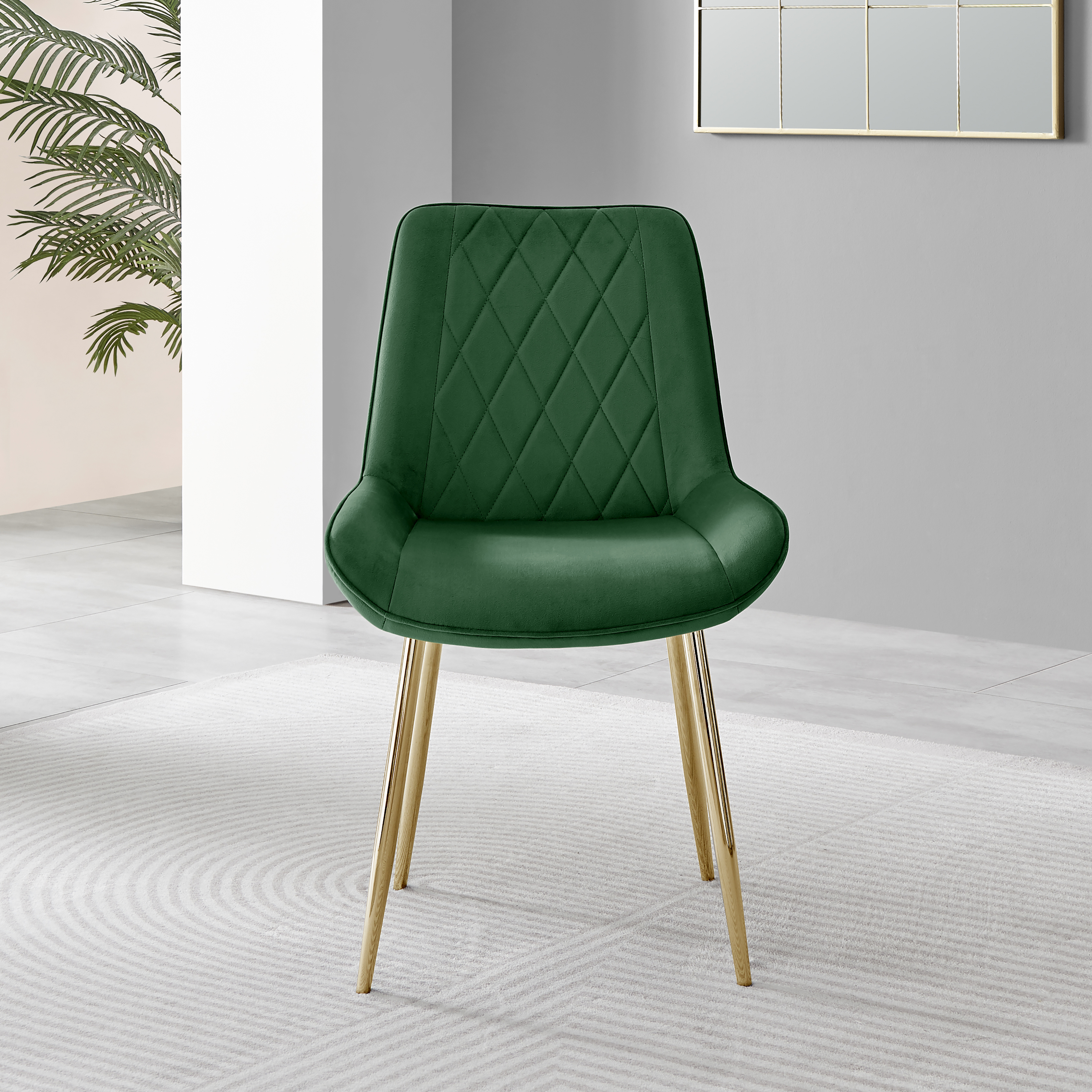 PESARO x2 Velvet Luxury Dining Chairs with Chrome SILVER/GOLD/BLACK Metal Legs - Picture 46 of 180