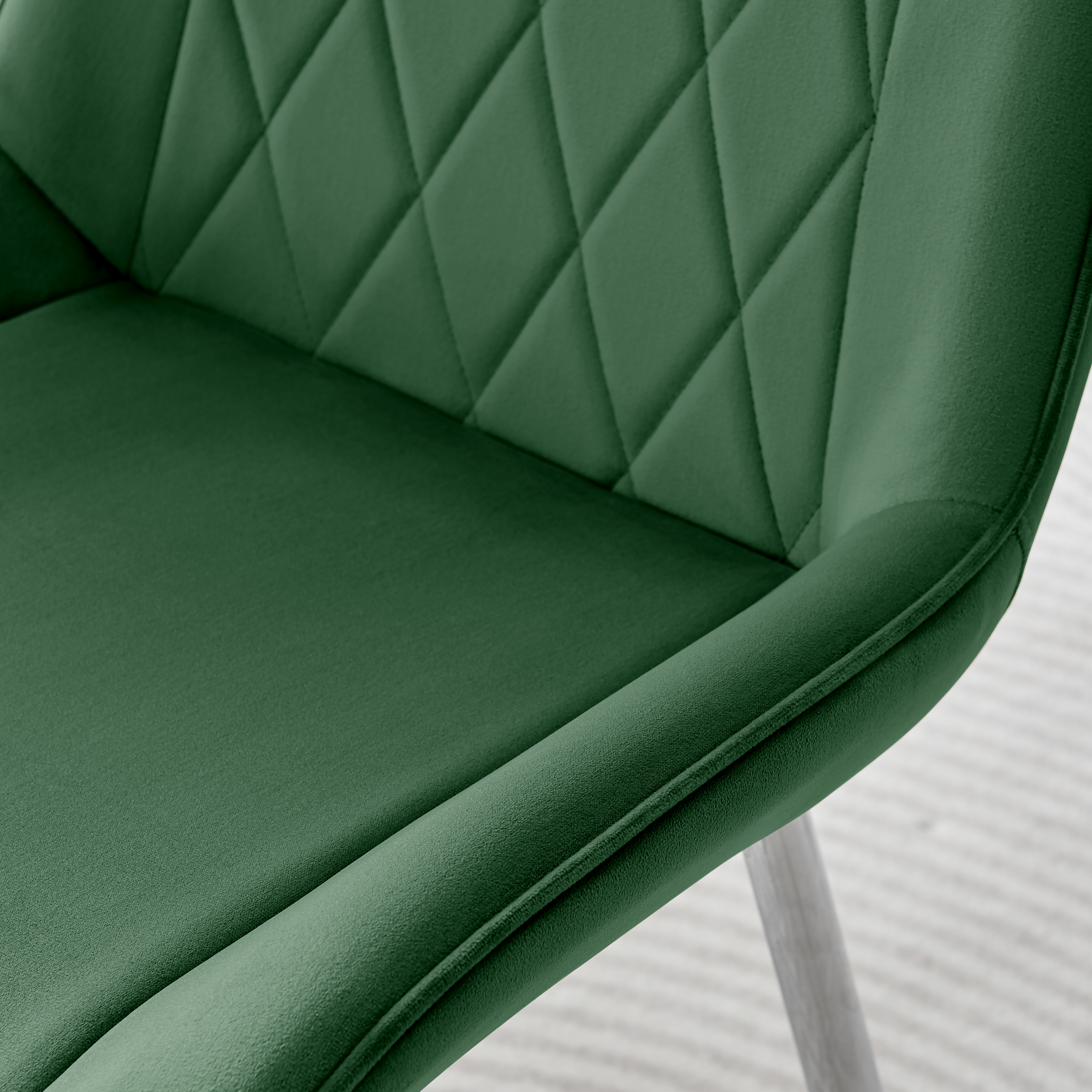 PESARO x2 Velvet Luxury Dining Chairs with Chrome SILVER/GOLD/BLACK Metal Legs - Picture 39 of 180